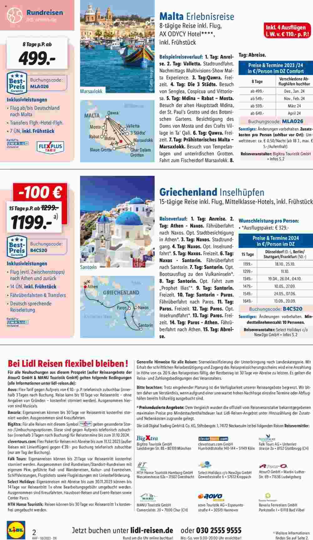 Lidl Reisen Prospekt (ab 30.09.2023) zum Blättern - Seite 2