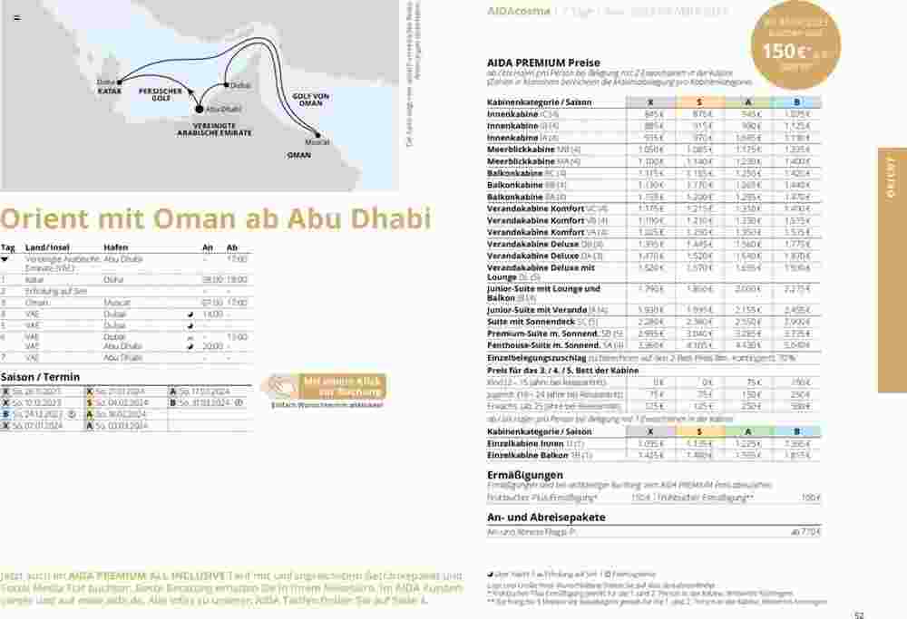Aida Cruises Prospekt (ab 01.10.2023) zum Blättern - Seite 52