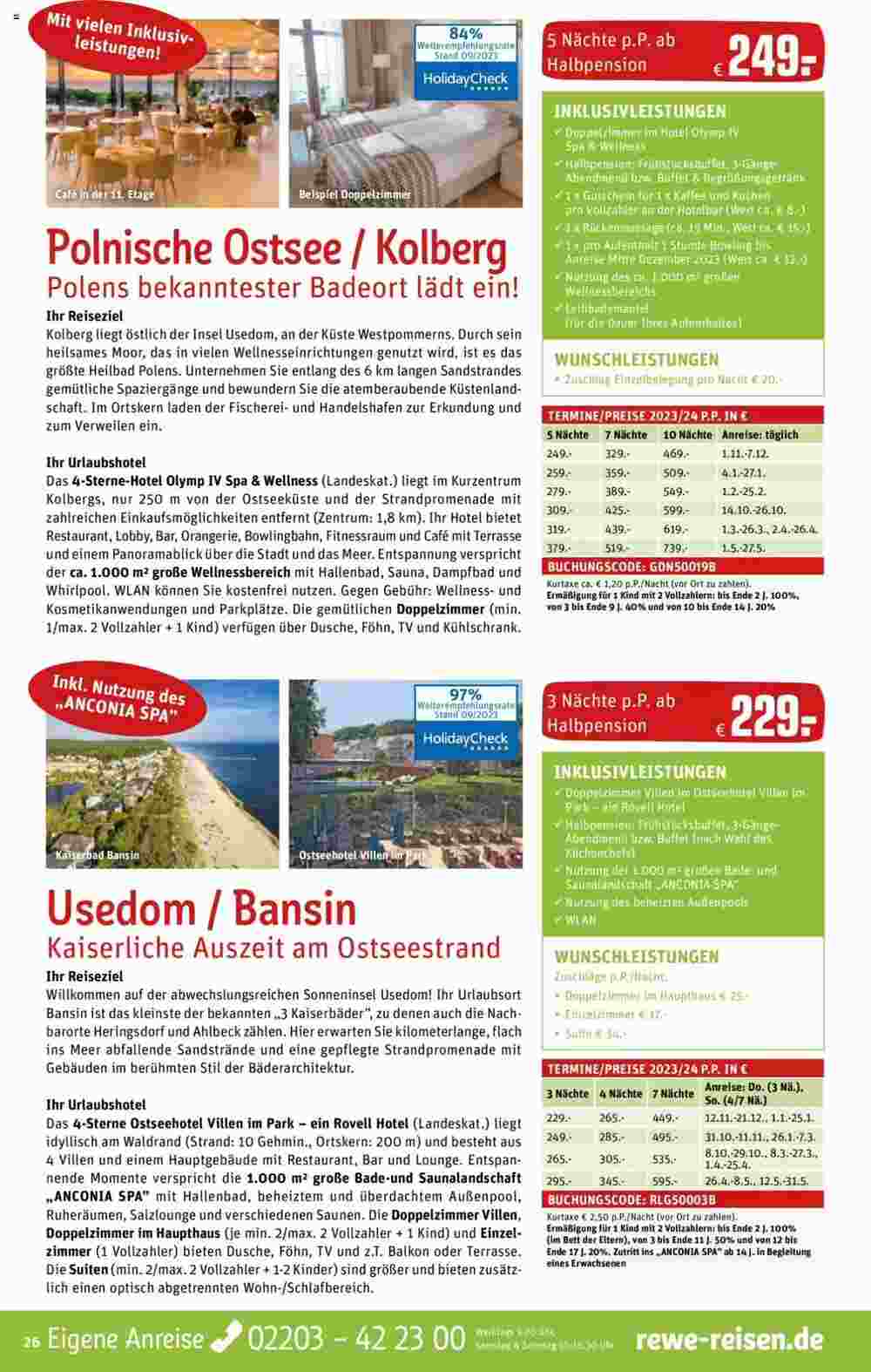 REWE Reisen Prospekt (ab 01.10.2023) zum Blättern - Seite 26