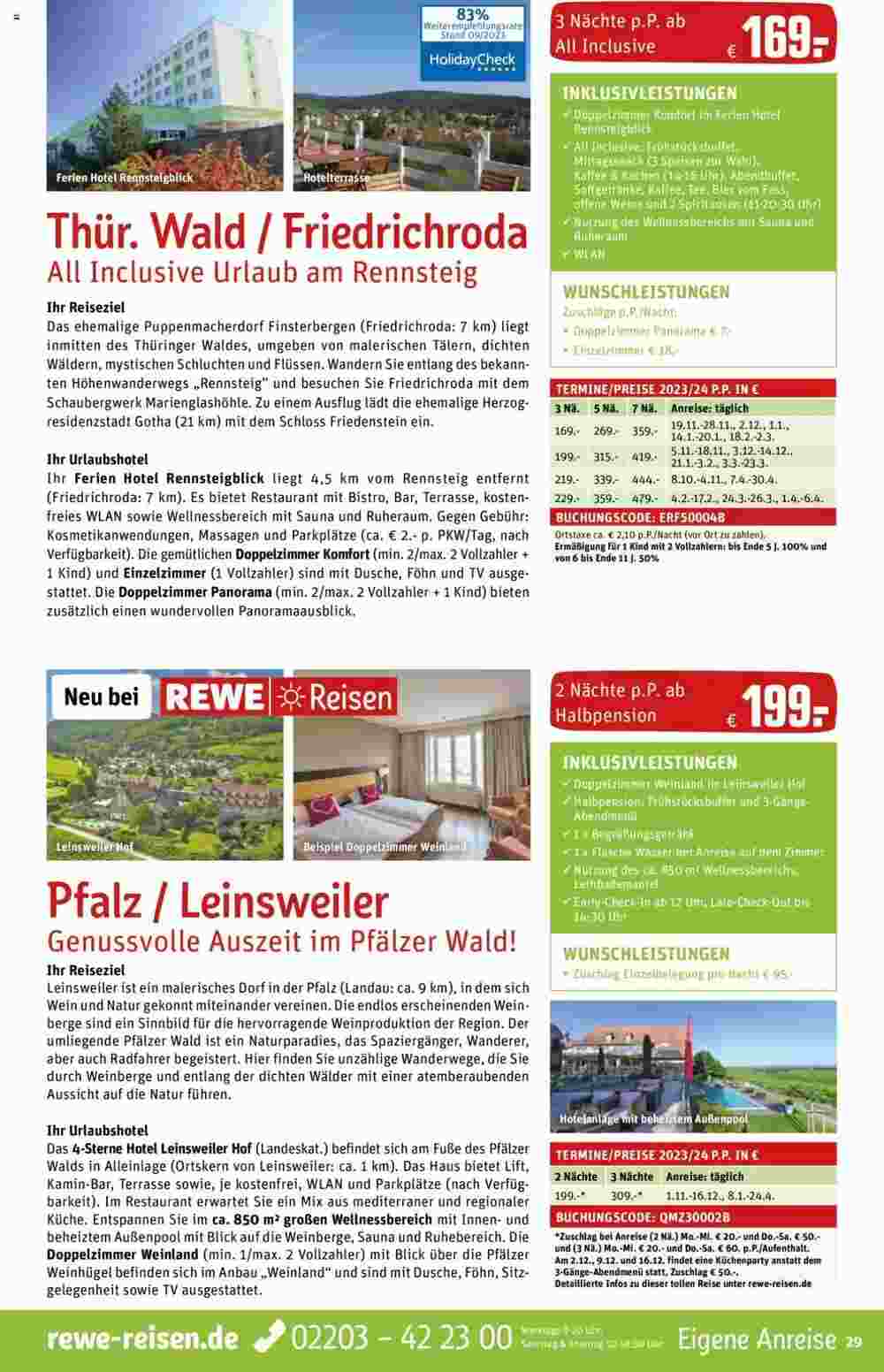 REWE Reisen Prospekt (ab 01.10.2023) zum Blättern - Seite 29