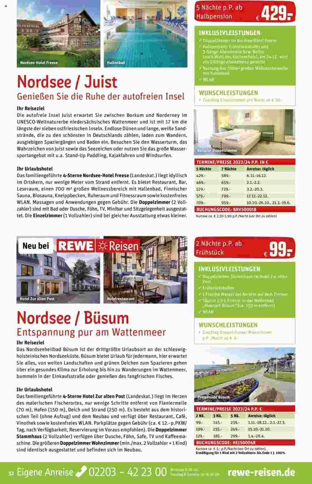 REWE Reisen Prospekt (ab 01.10.2023) zum Blättern - Seite 32