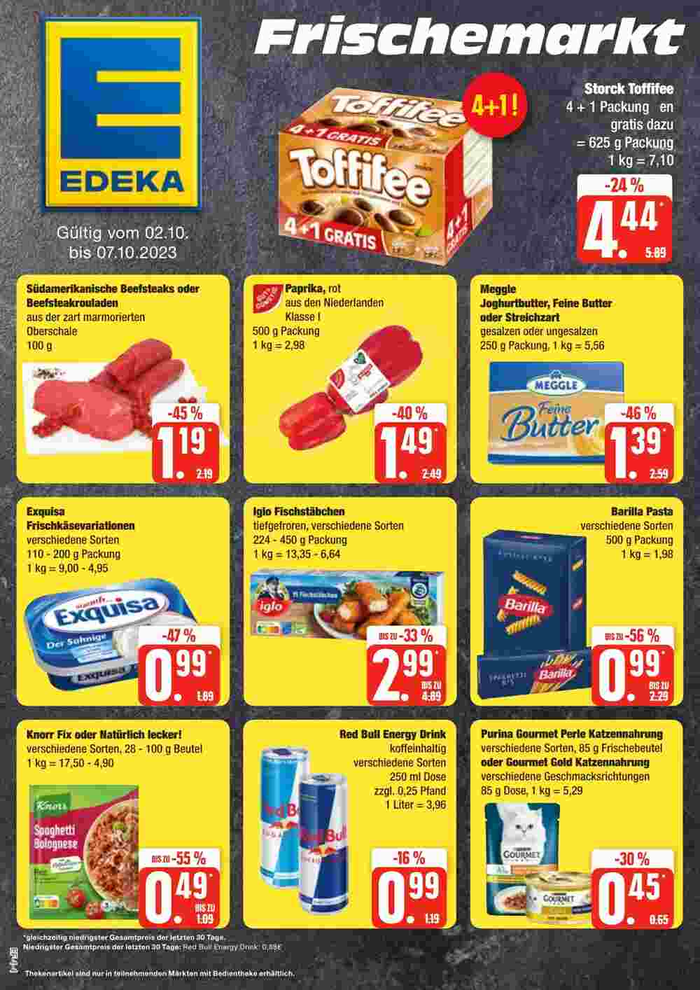 Edeka Frischemarkt Prospekt (ab 02.10.2023) zum Blättern - Seite 1