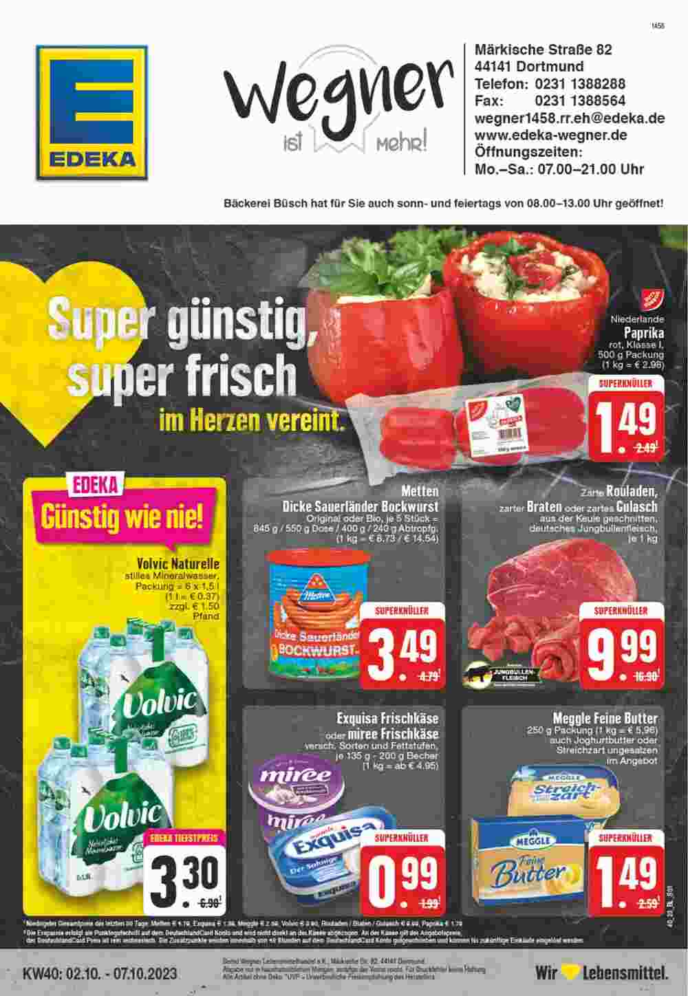 Edeka Wegner Prospekt (ab 02.10.2023) zum Blättern - Seite 1