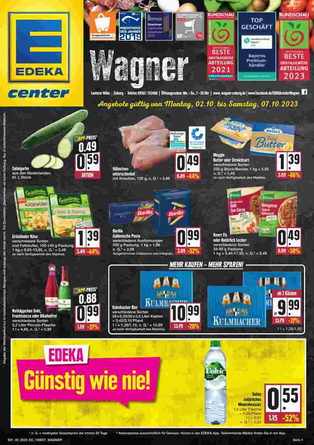 Edeka Center Prospekt (ab 02.10.2023) zum Blättern - Seite 1