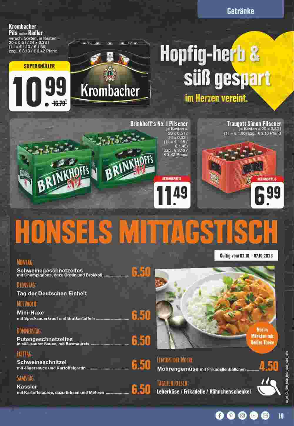 Edeka Honsel Prospekt (ab 02.10.2023) zum Blättern - Seite 19