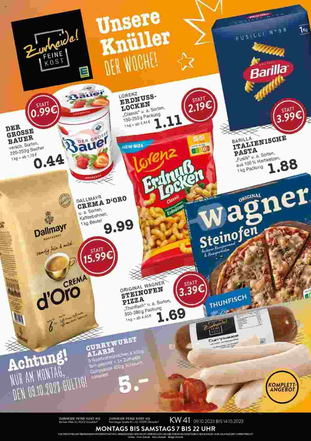 Edeka Zurheide Prospekt (ab 09.10.2023) zum Blättern - Seite 1