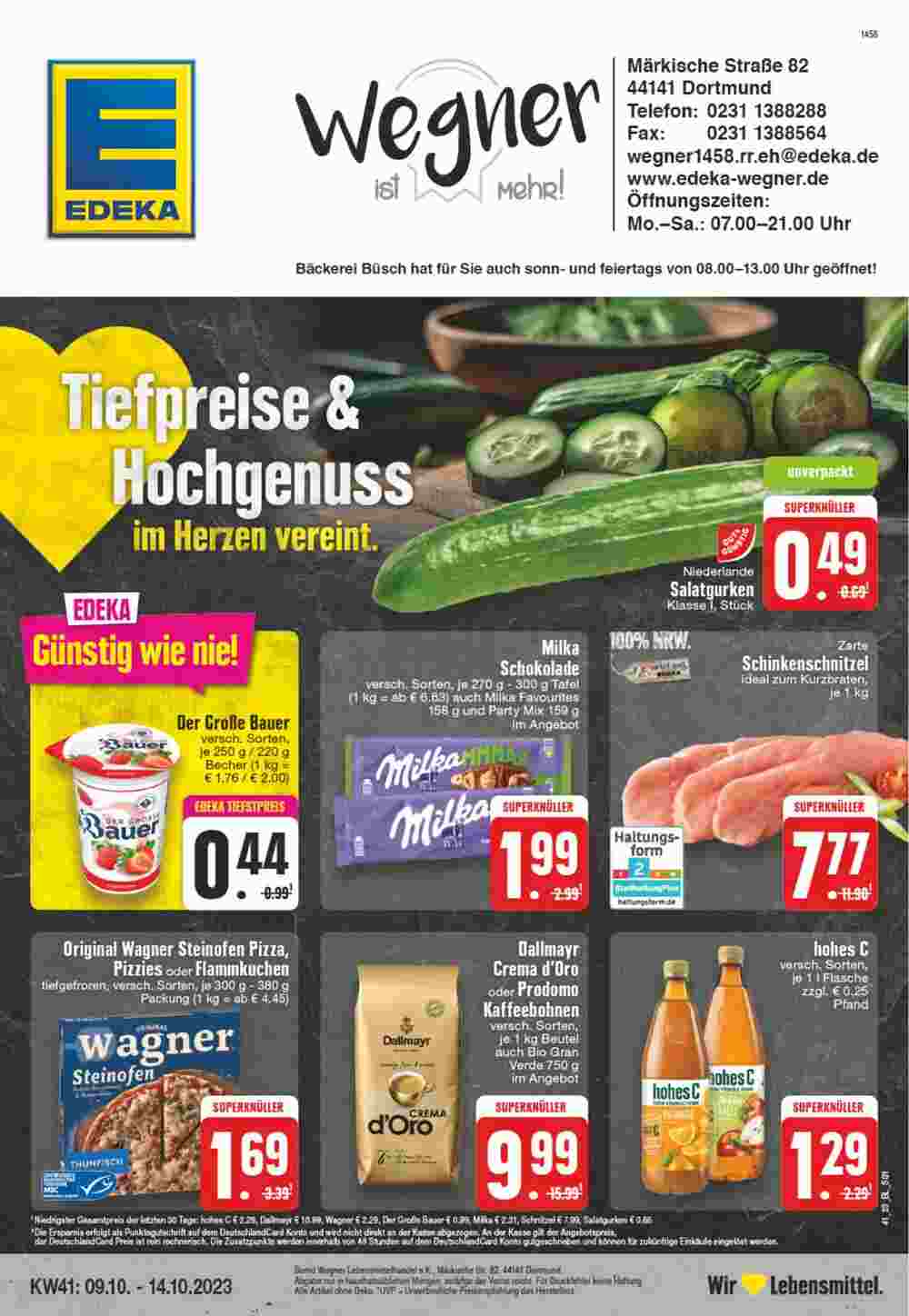 Edeka Wegner Prospekt (ab 09.10.2023) zum Blättern - Seite 1