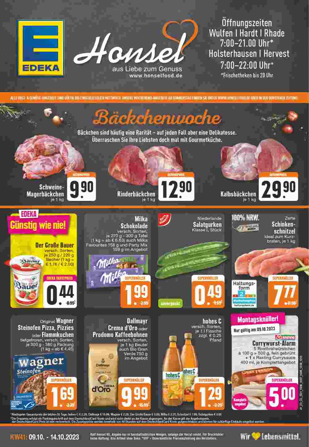 Edeka Honsel Prospekt (ab 09.10.2023) zum Blättern - Seite 1