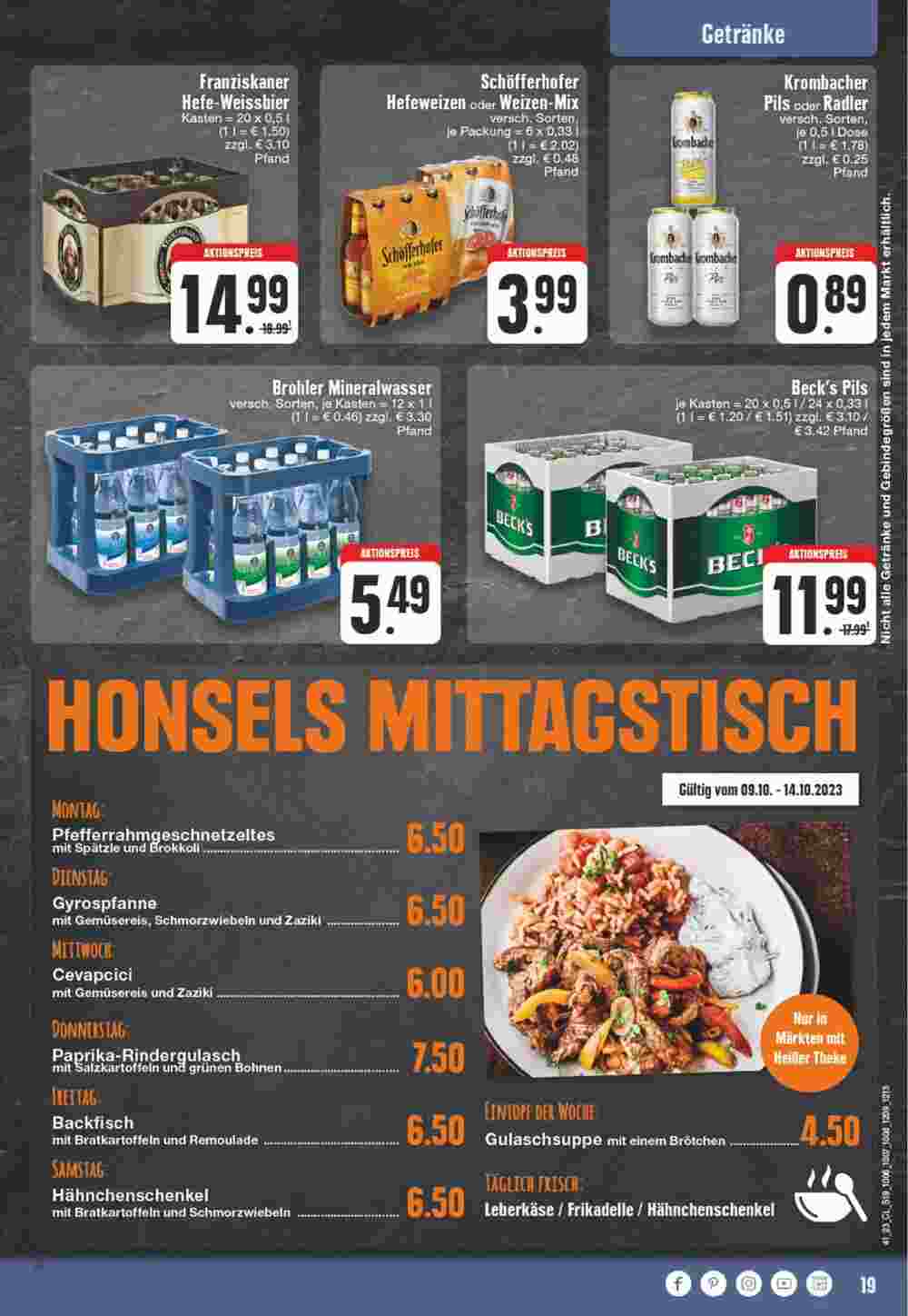 Edeka Honsel Prospekt (ab 09.10.2023) zum Blättern - Seite 19