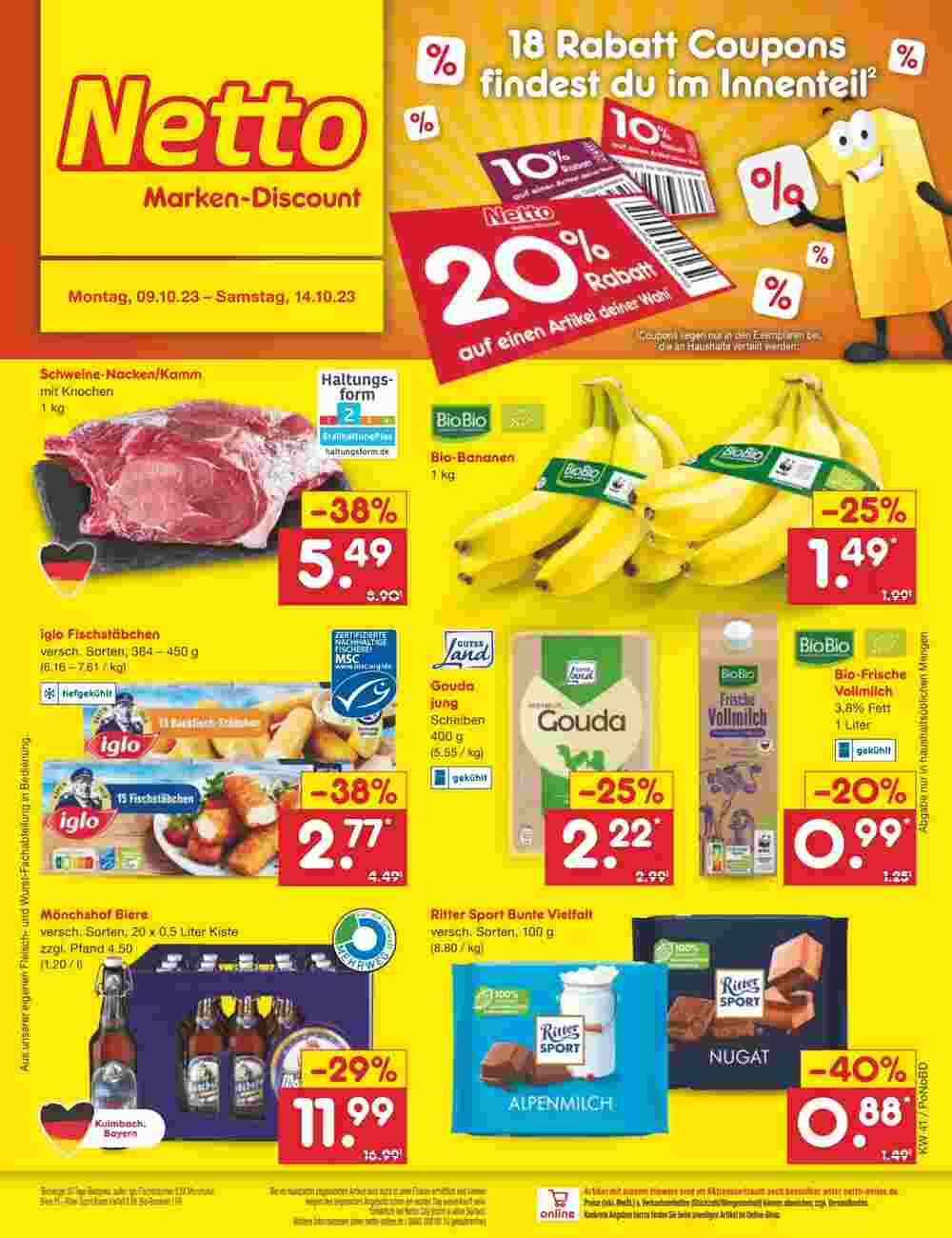 Netto Marken-Discount Prospekt (ab 09.10.2023) zum Blättern - Seite 1