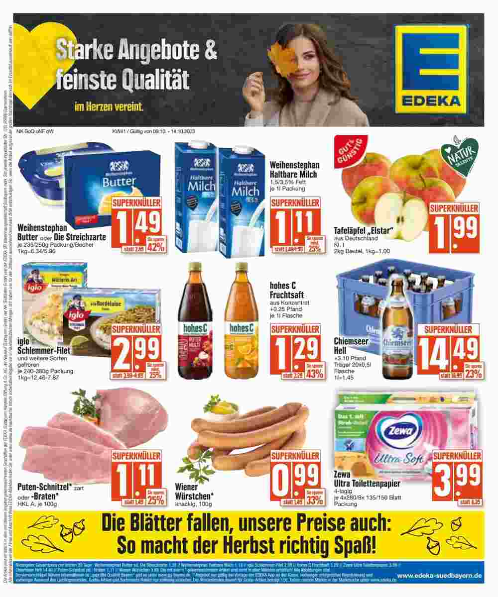 Edeka Scherer Prospekt (ab 09.10.2023) zum Blättern - Seite 1