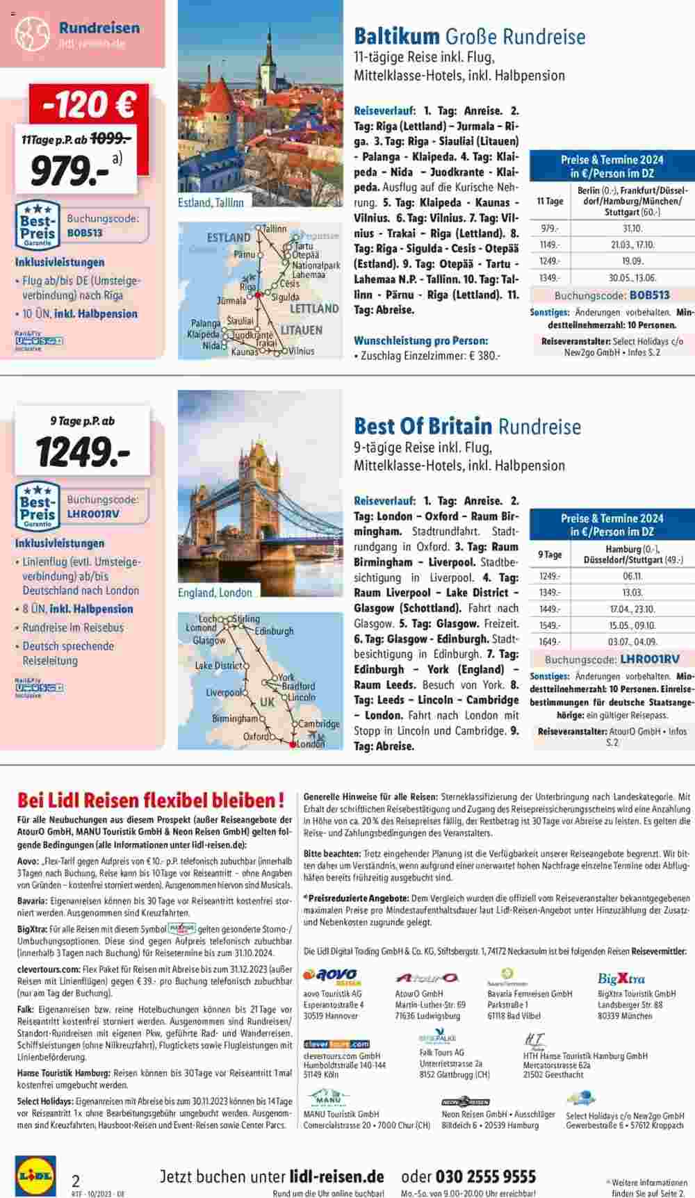 Lidl Reisen Prospekt (ab 14.10.2023) zum Blättern - Seite 2