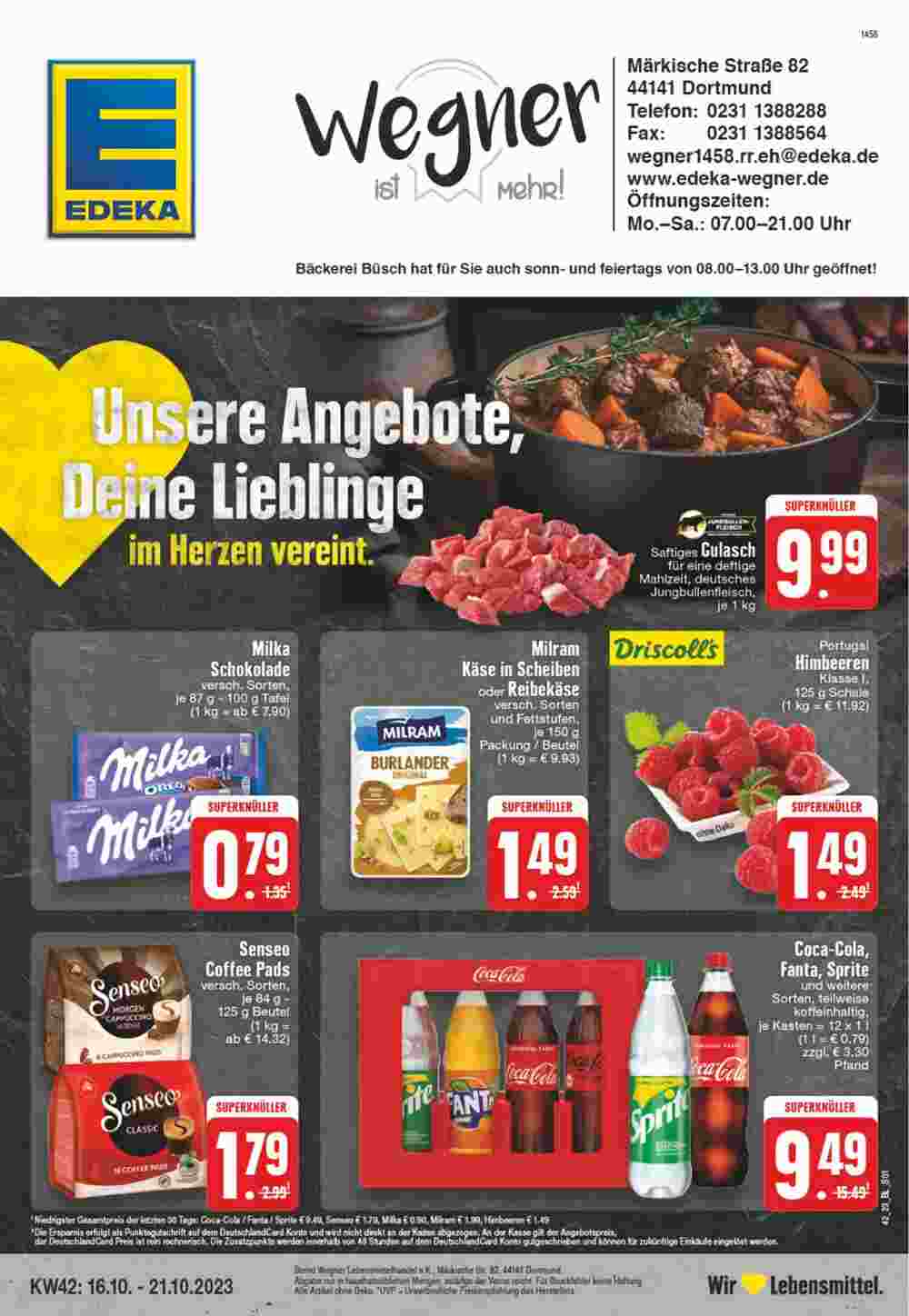 Edeka Wegner Prospekt (ab 16.10.2023) zum Blättern - Seite 1