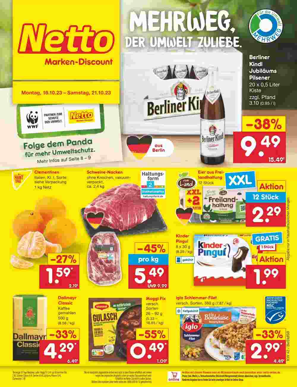 Netto Marken-Discount Prospekt (ab 16.10.2023) zum Blättern - Seite 1