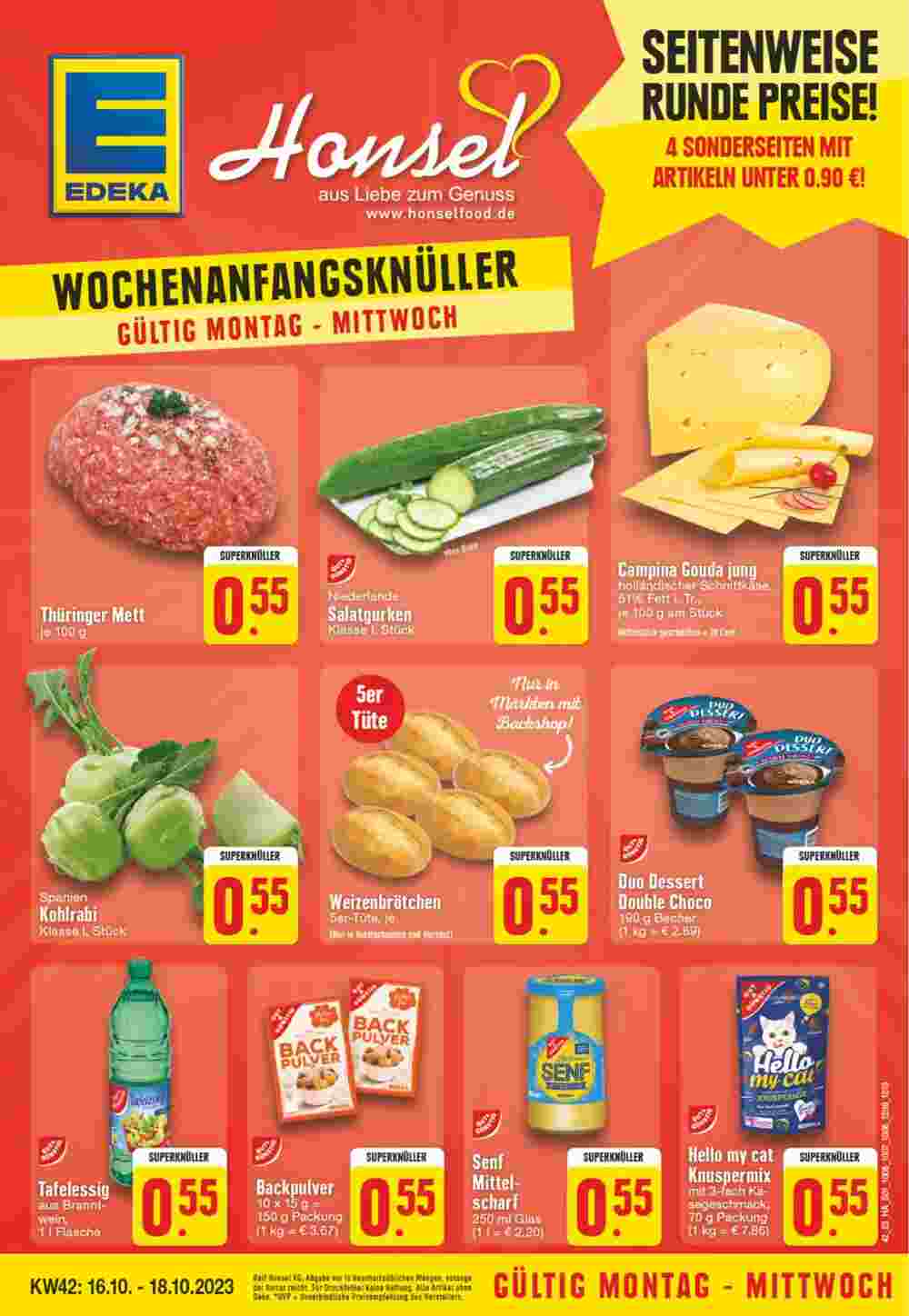 Edeka Honsel Prospekt (ab 16.10.2023) zum Blättern - Seite 1