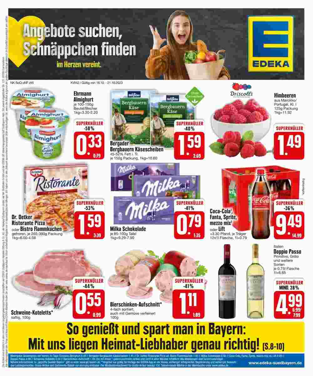 Edeka Scherer Prospekt (ab 16.10.2023) zum Blättern - Seite 1