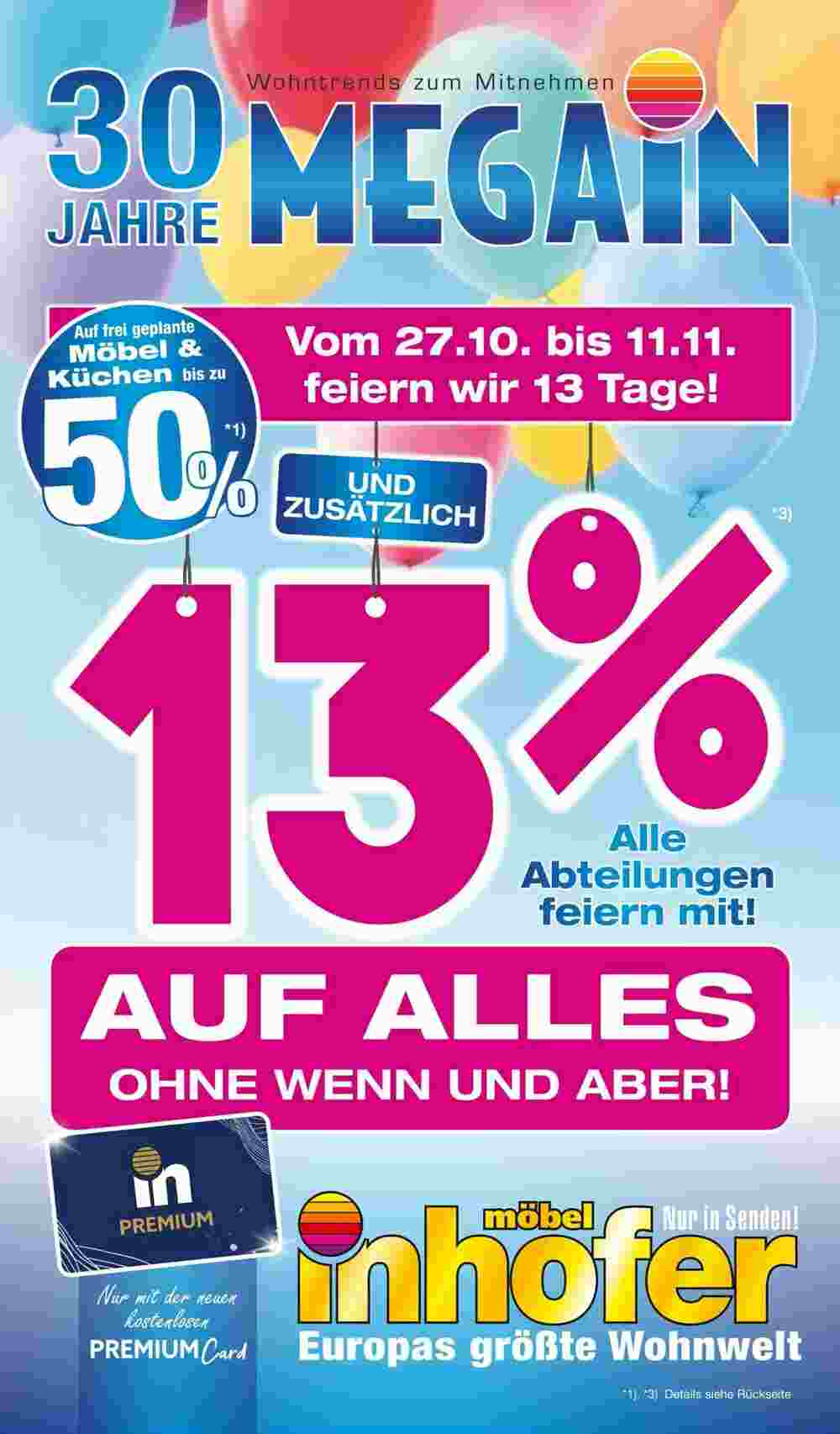 Möbel Inhofer Prospekt (ab 25.10.2023) zum Blättern - Seite 1