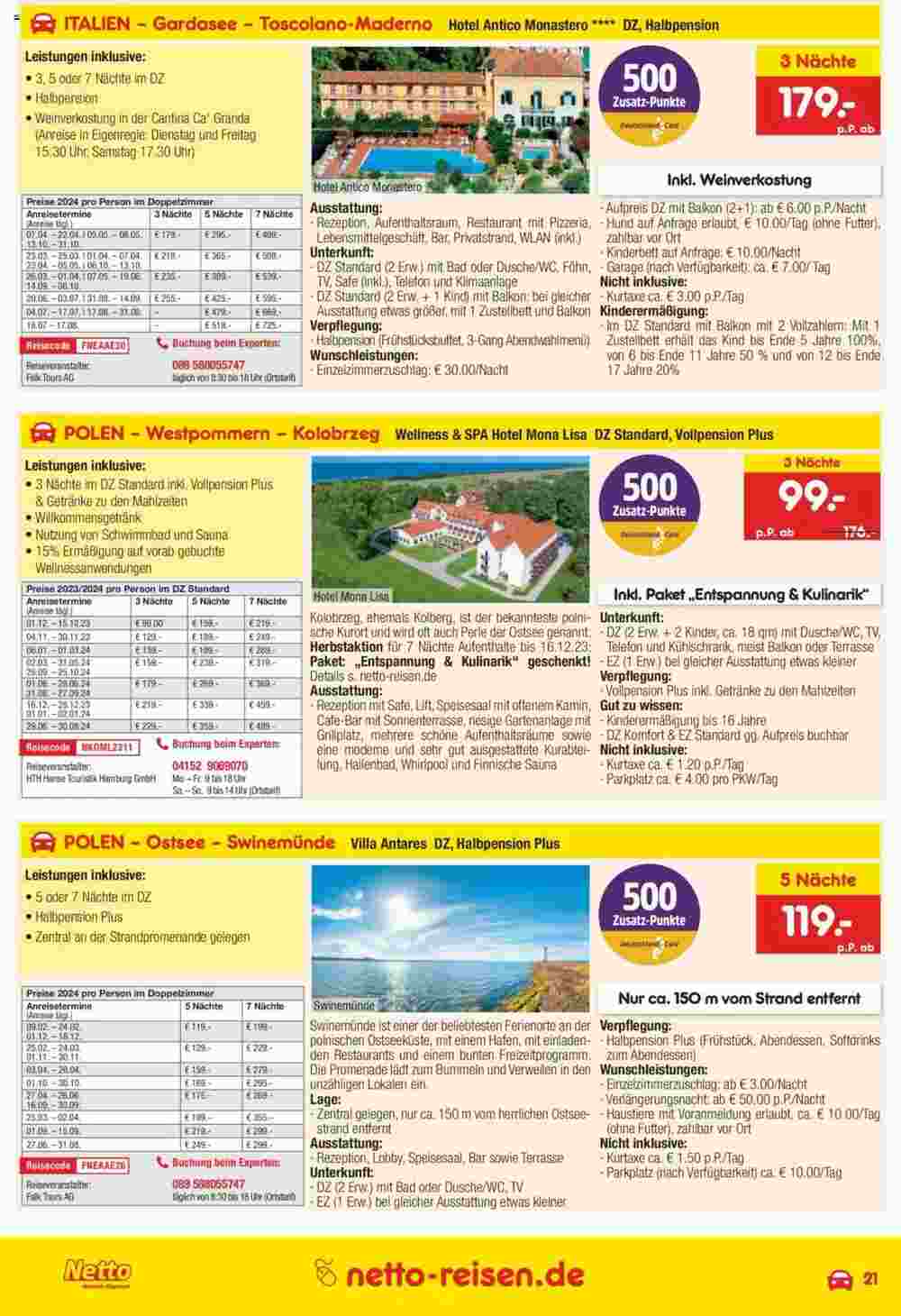 Netto Reisen Prospekt (ab 26.10.2023) zum Blättern - Seite 21