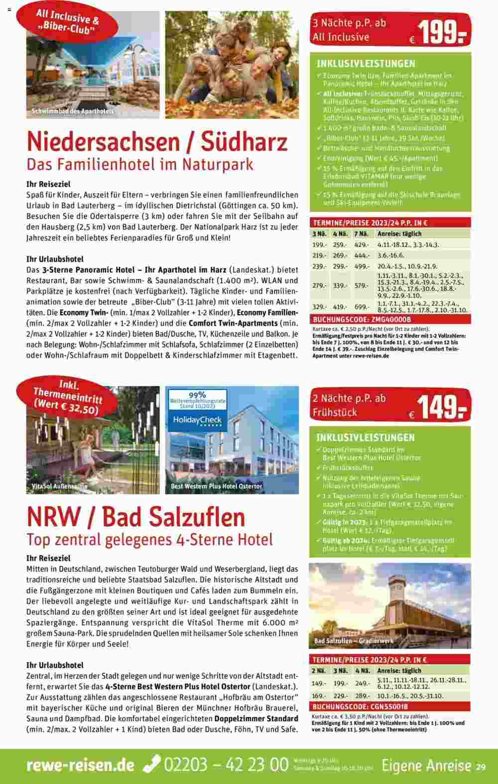 REWE Reisen Prospekt (ab 01.11.2023) zum Blättern - Seite 29