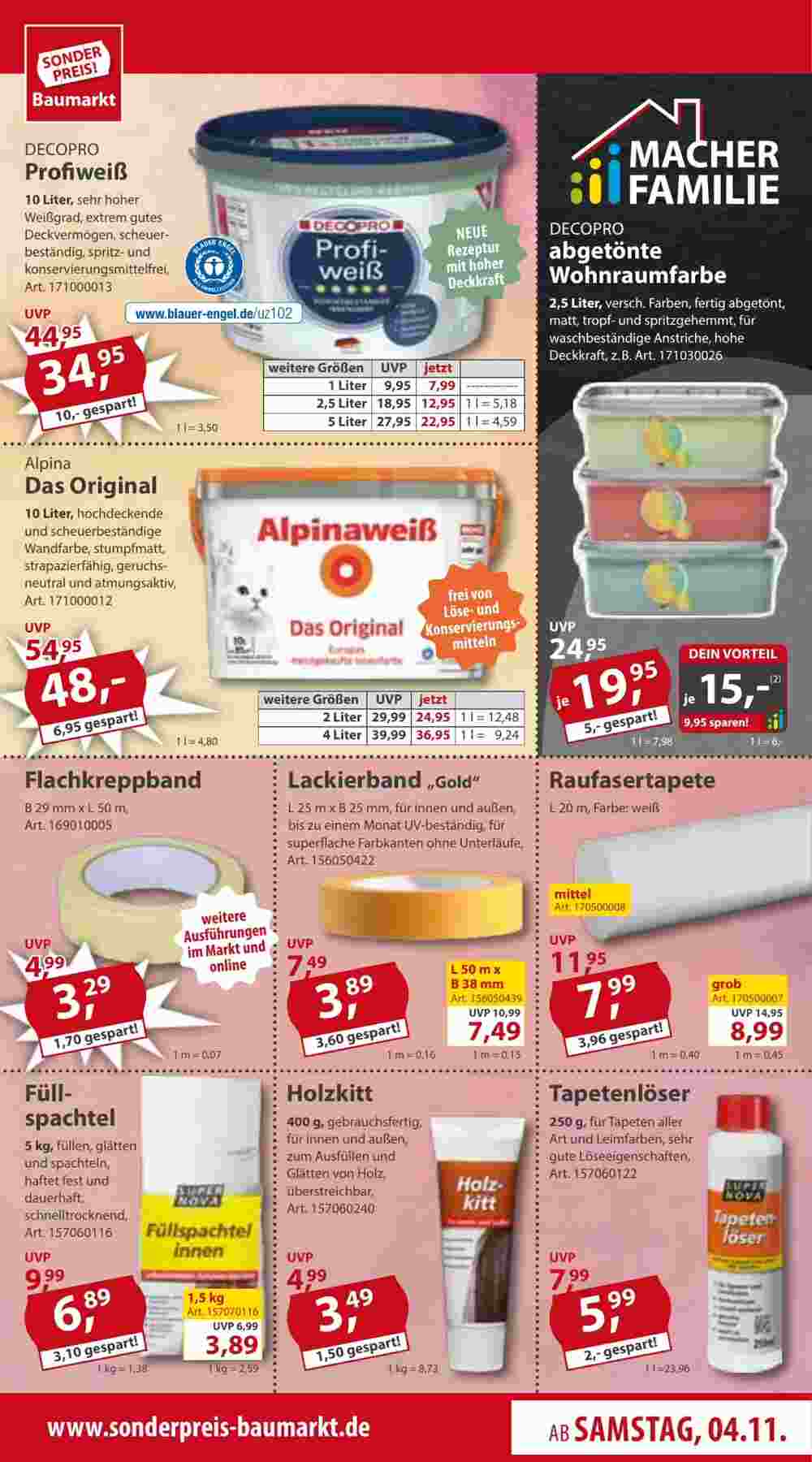 Sonderpreis Baumarkt Prospekt (ab 04.11.2023) zum Blättern - Seite 17