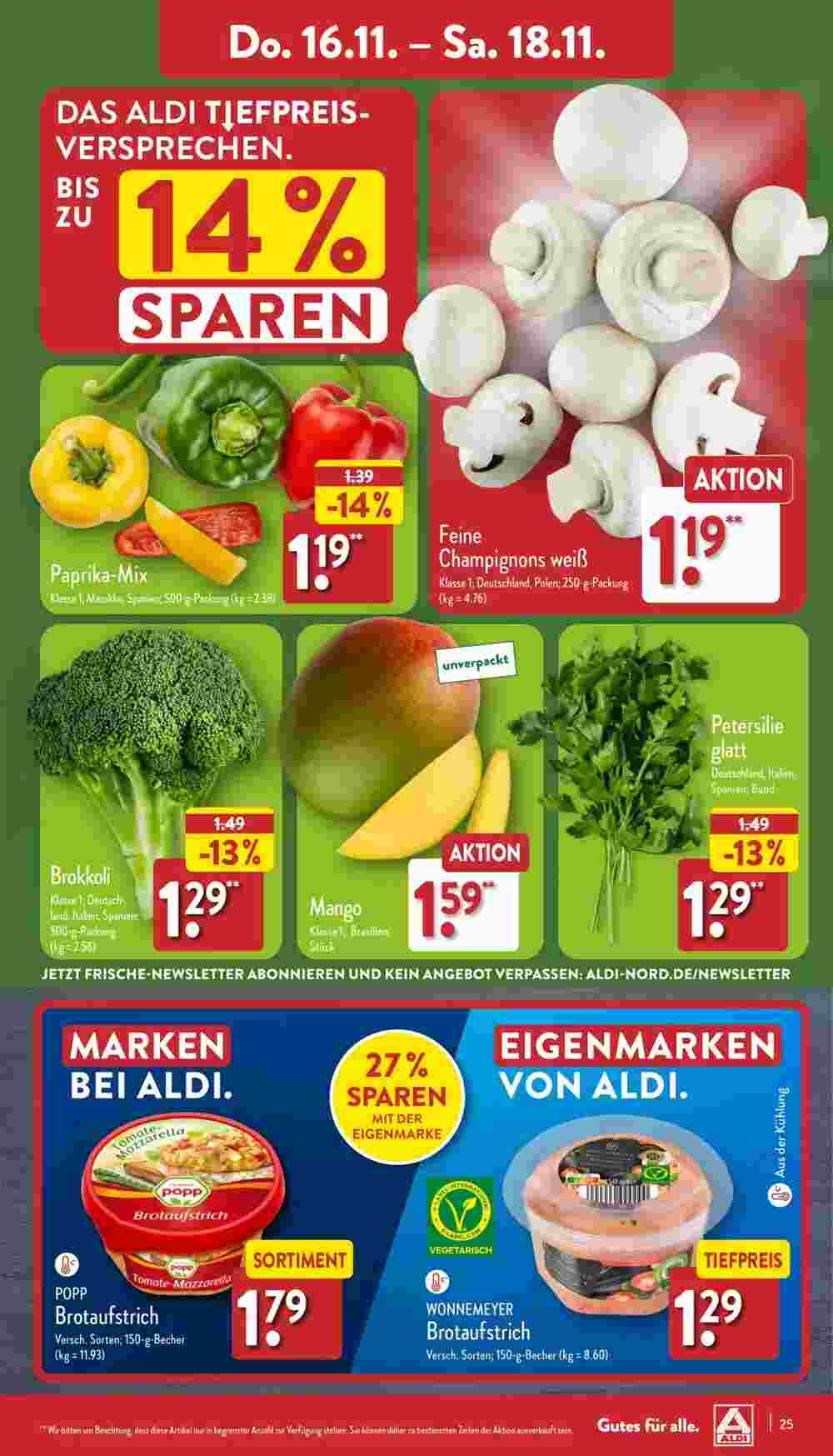 Aldi Nord Prospekt (ab 13.11.2023) zum Blättern - Seite 25