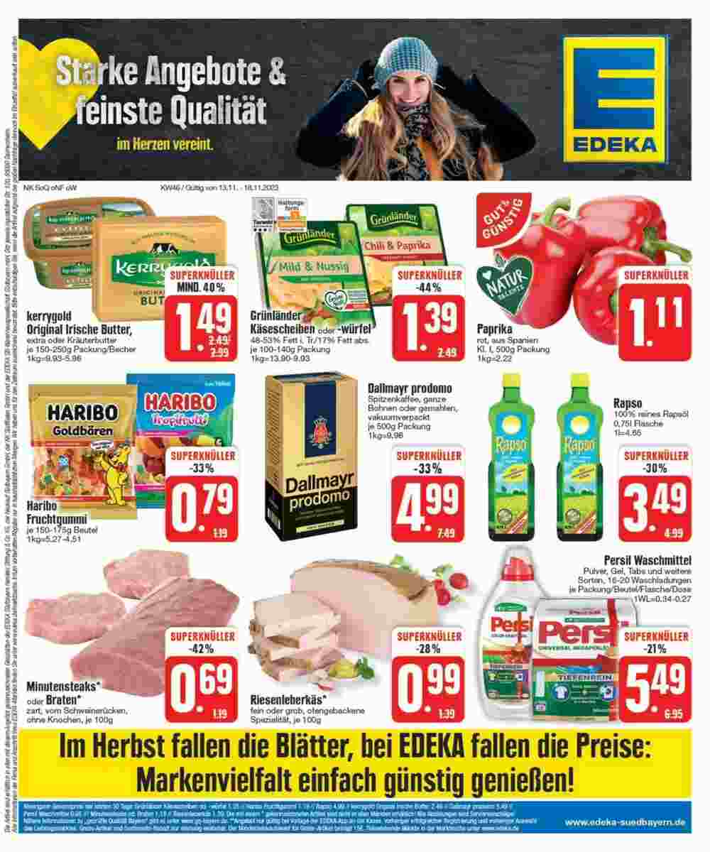 Edeka Scherer Prospekt (ab 13.11.2023) zum Blättern - Seite 1