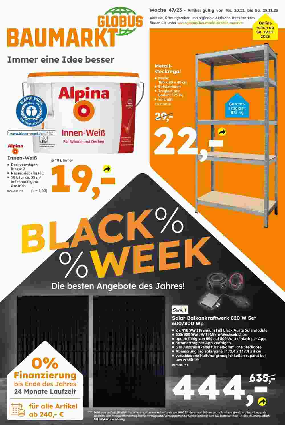 Globus Baumarkt Prospekt (ab 18.11.2023) zum Blättern - Seite 1