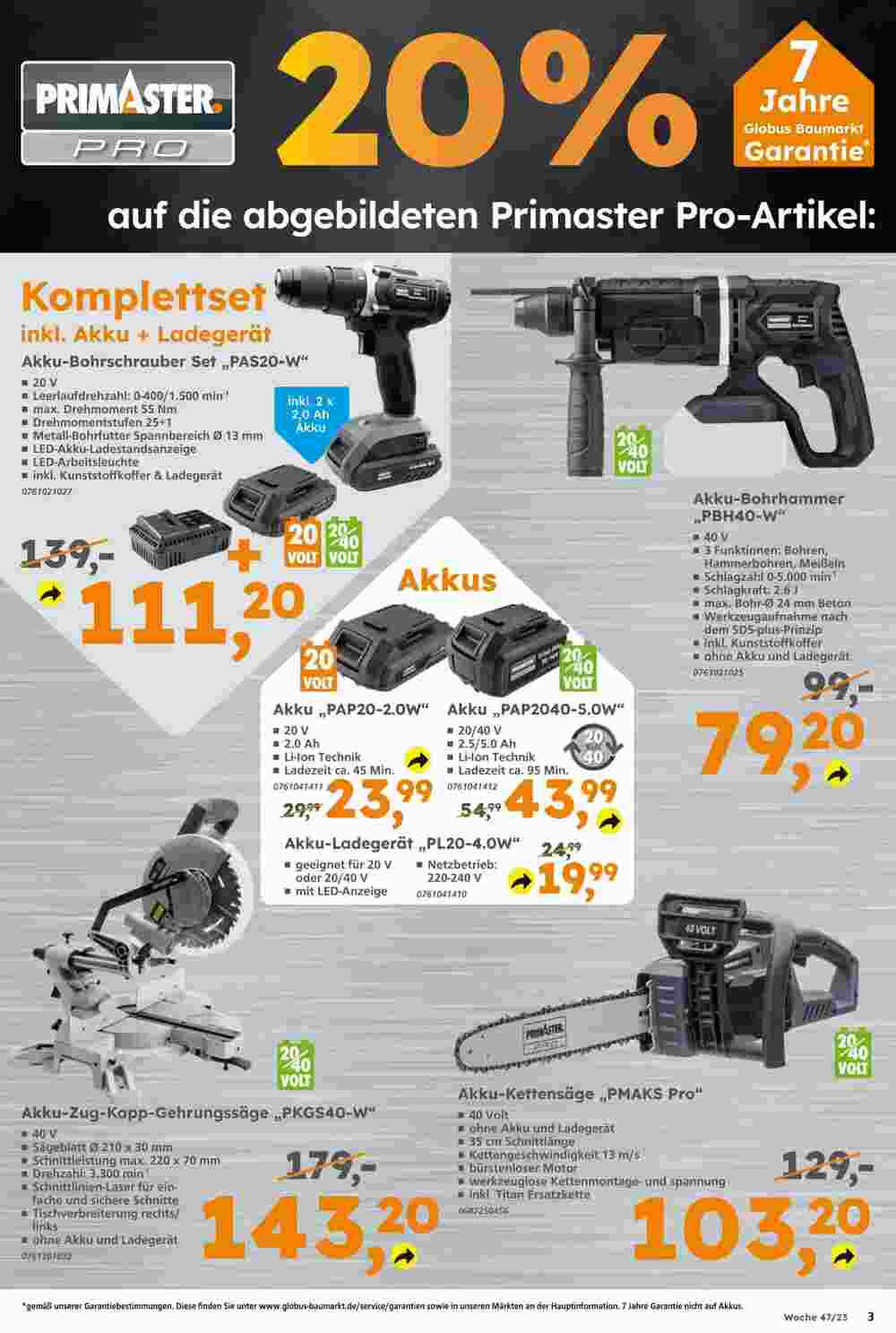 Globus Baumarkt Prospekt (ab 18.11.2023) zum Blättern - Seite 3