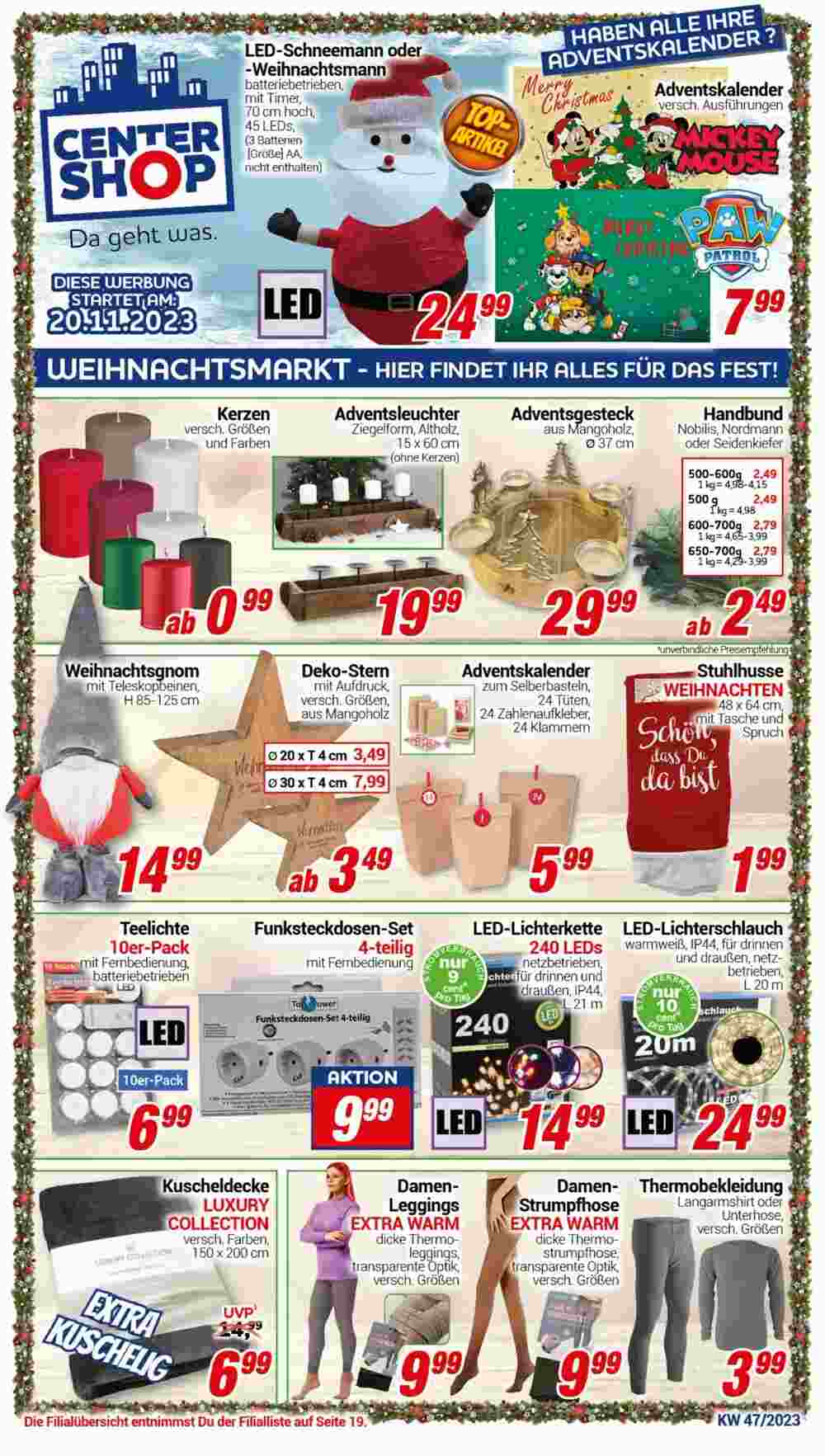 CENTERSHOP Prospekt (ab 20.11.2023) zum Blättern - Seite 1