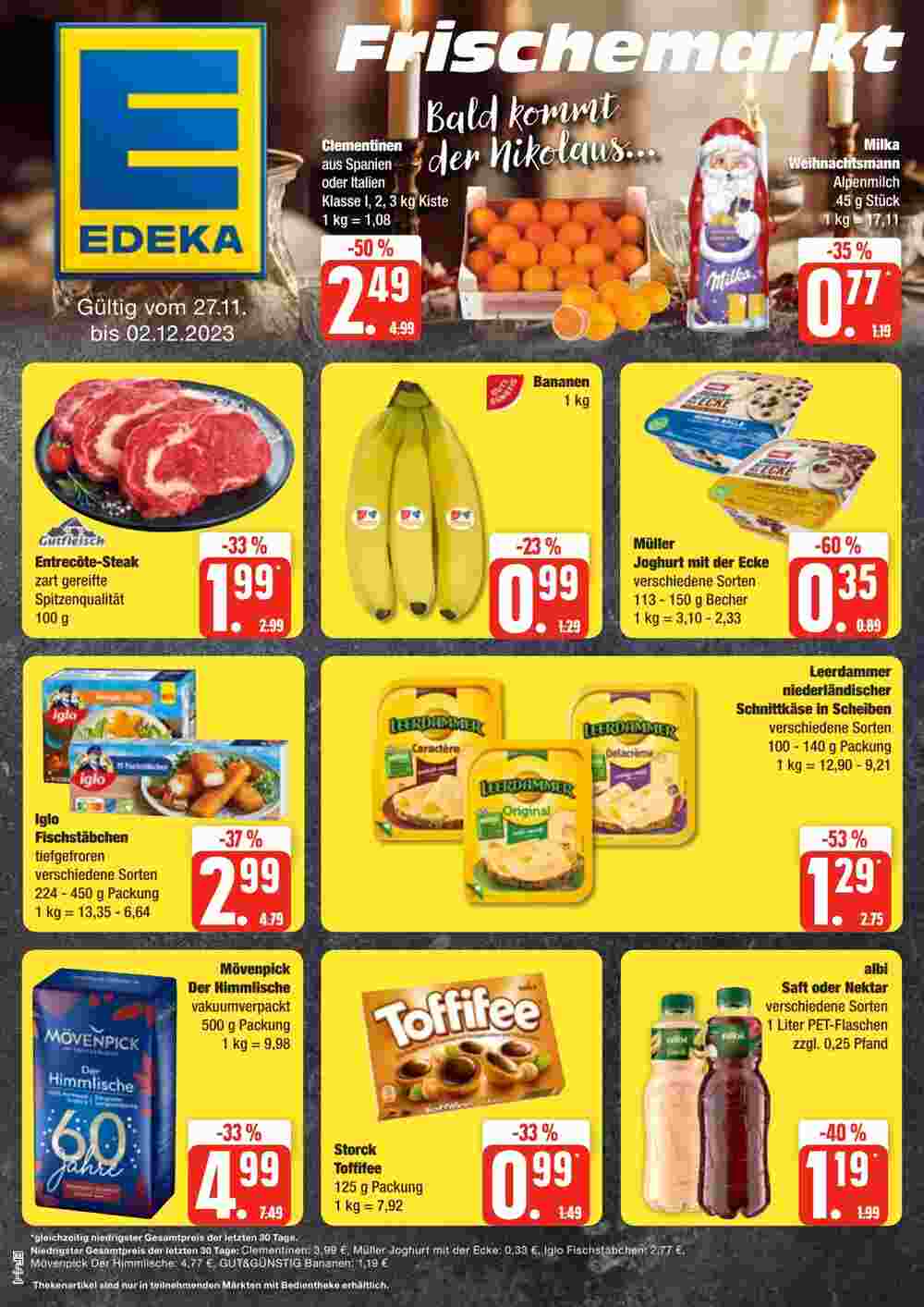 Edeka Frischemarkt Prospekt (ab 27.11.2023) zum Blättern - Seite 1