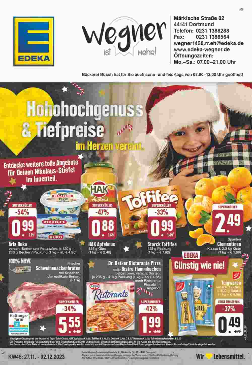 Edeka Wegner Prospekt (ab 27.11.2023) zum Blättern - Seite 1