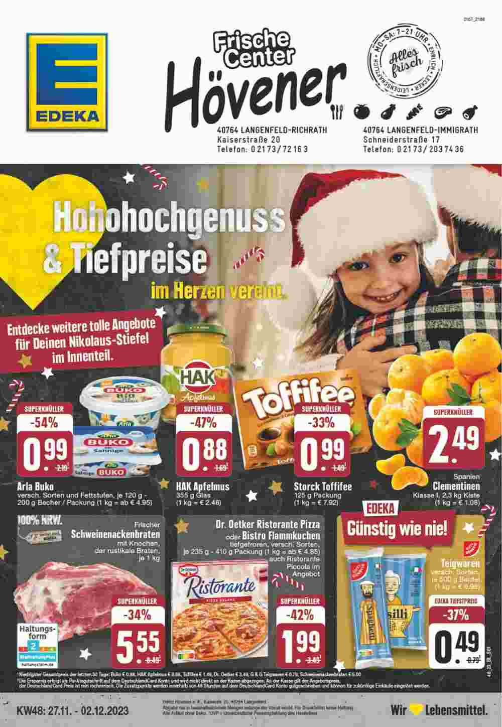 EDEKA Hövener Prospekt (ab 27.11.2023) zum Blättern - Seite 1