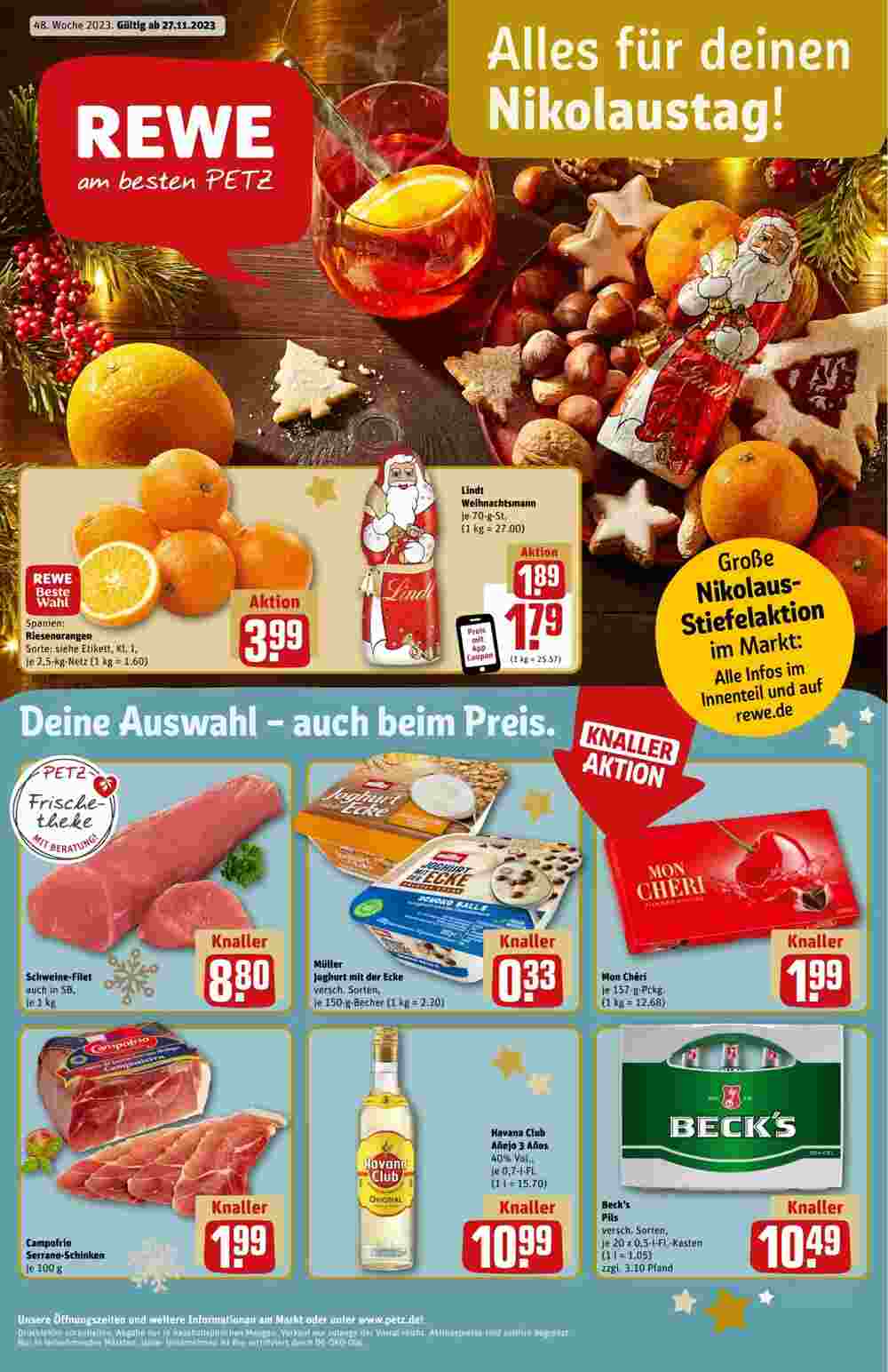 REWE PETZ Prospekt (ab 27.11.2023) zum Blättern - Seite 1