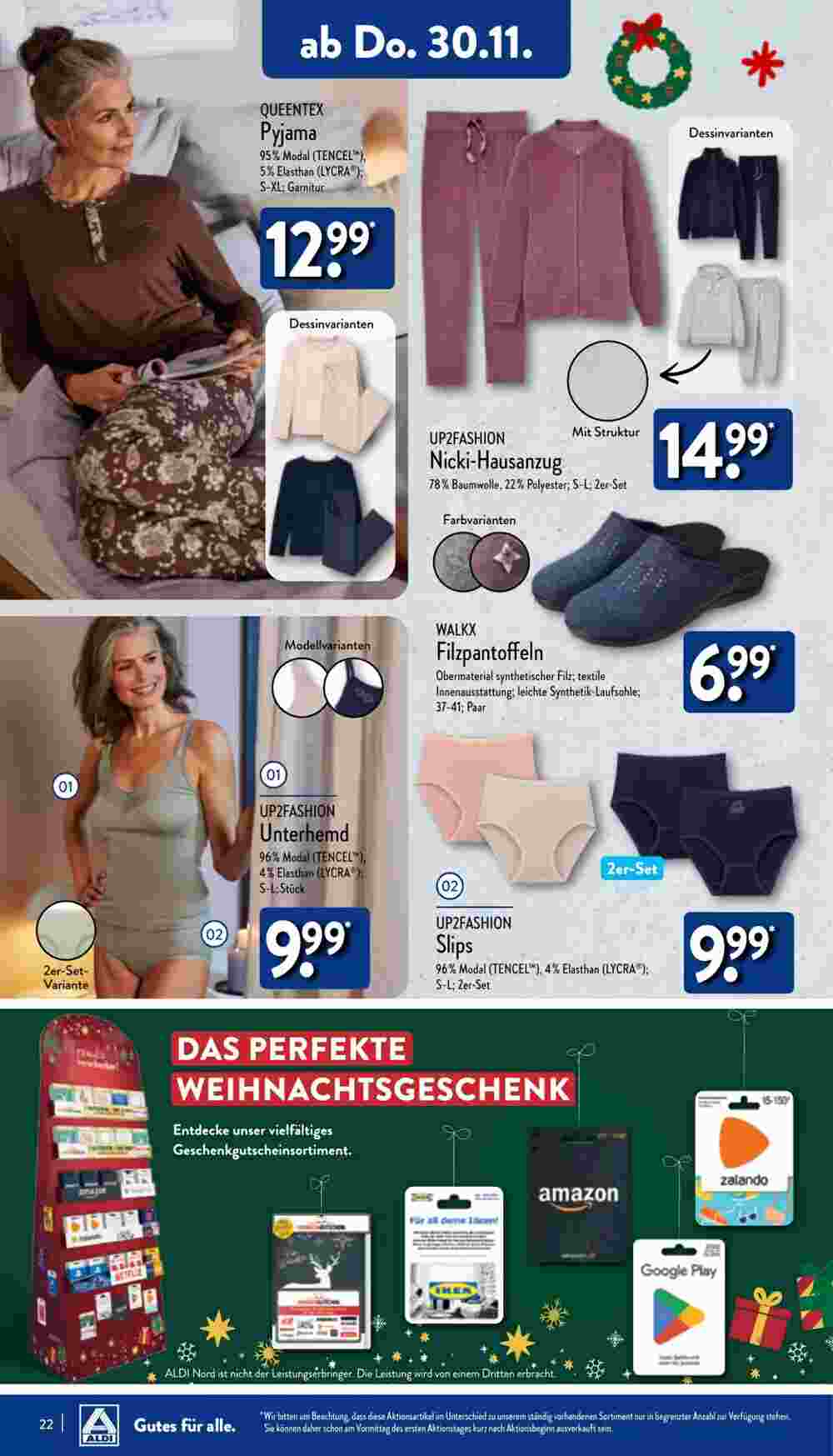 Aldi Nord Prospekt (ab 27.11.2023) zum Blättern - Seite 22