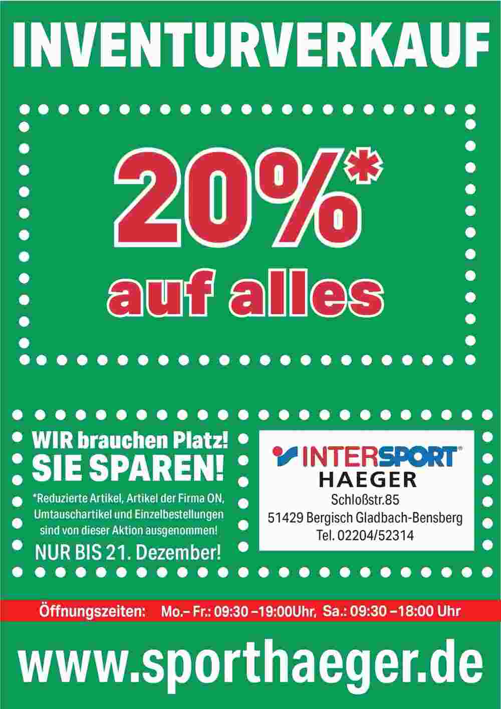 Intersport Haeger Prospekt (ab 07.12.2023) zum Blättern - Seite 1