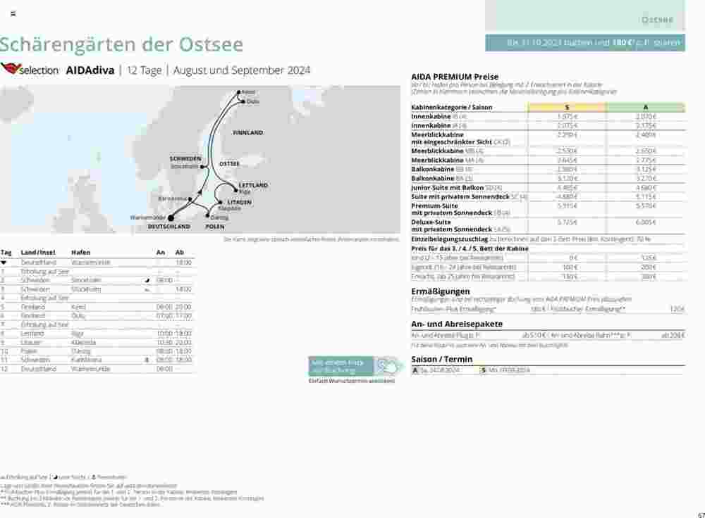 Aida Cruises Prospekt (ab 12.12.2023) zum Blättern - Seite 67