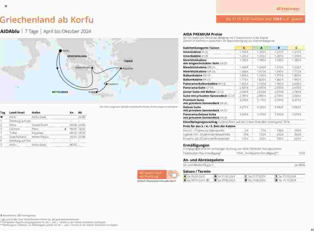 Aida Cruises Prospekt (ab 12.12.2023) zum Blättern - Seite 87