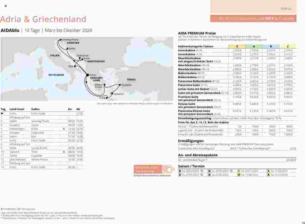 Aida Cruises Prospekt (ab 12.12.2023) zum Blättern - Seite 92