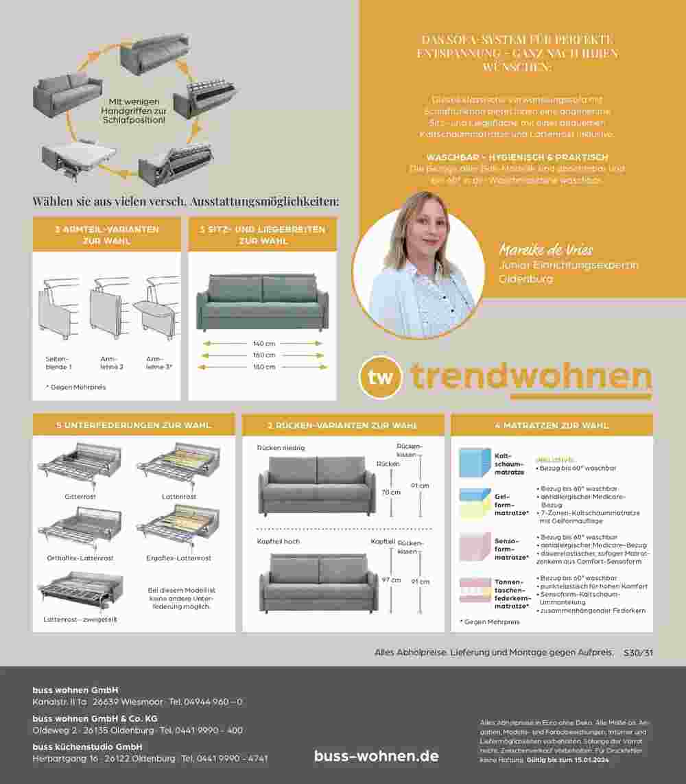 Möbel Buss Prospekt (ab 23.12.2023) zum Blättern - Seite 31