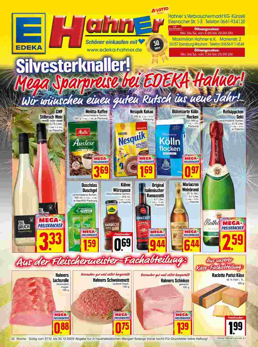 EDEKA Hahner Prospekt (ab 25.12.2023) zum Blättern - Seite 1