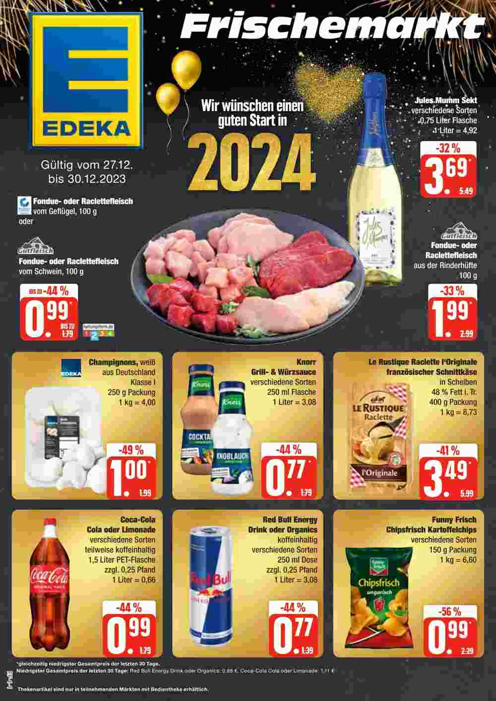 Edeka Frischemarkt Prospekt (ab 27.12.2023) zum Blättern - Seite 1