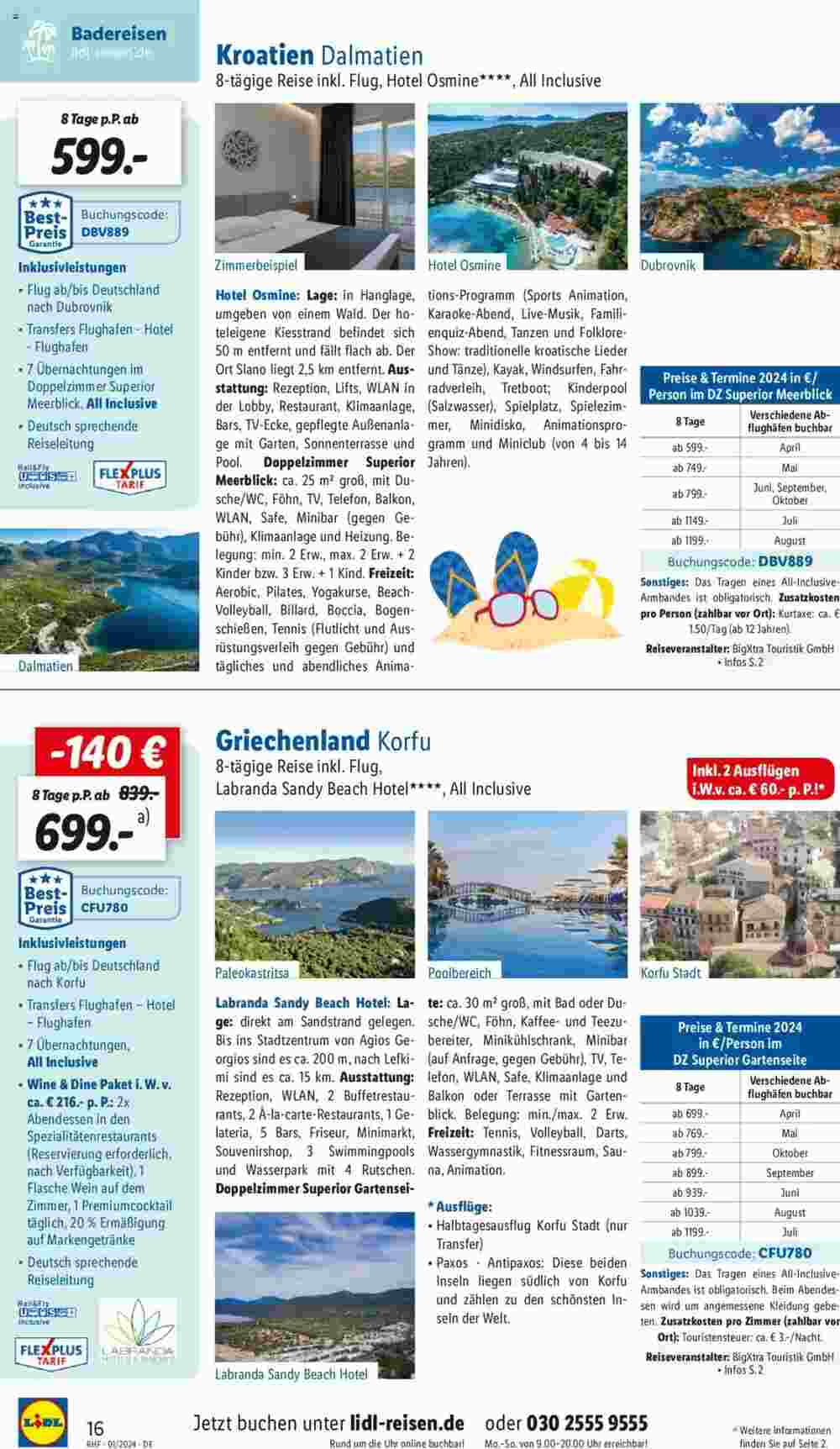 Lidl Reisen Prospekt (ab 27.12.2023) zum Blättern - Seite 16