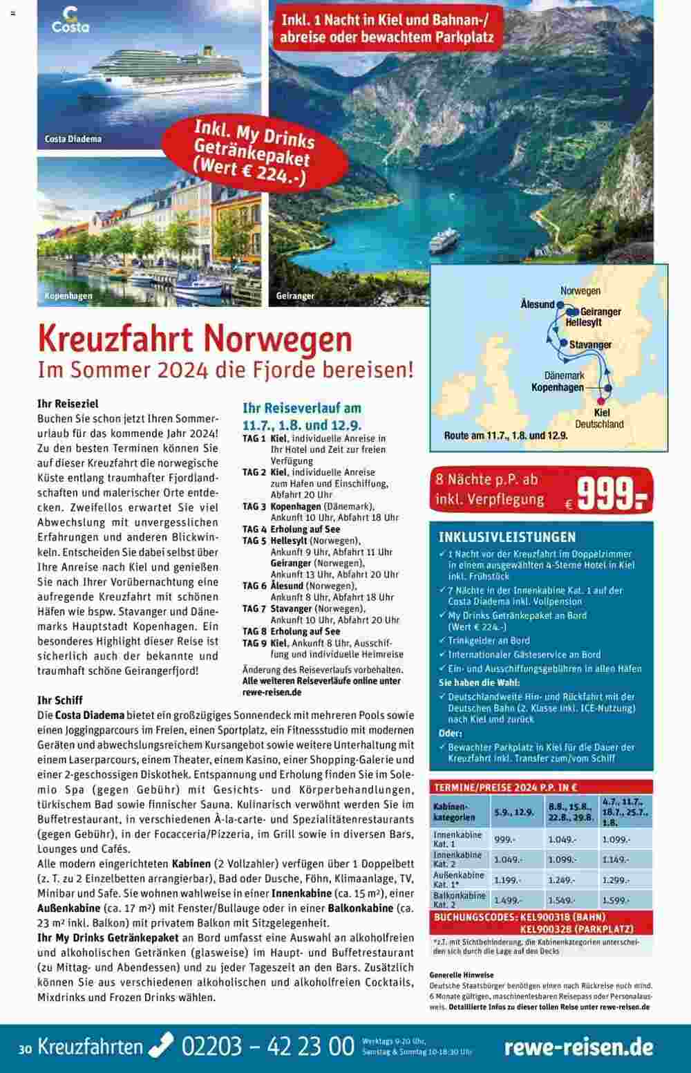 REWE Reisen Prospekt (ab 01.01.2024) zum Blättern - Seite 30