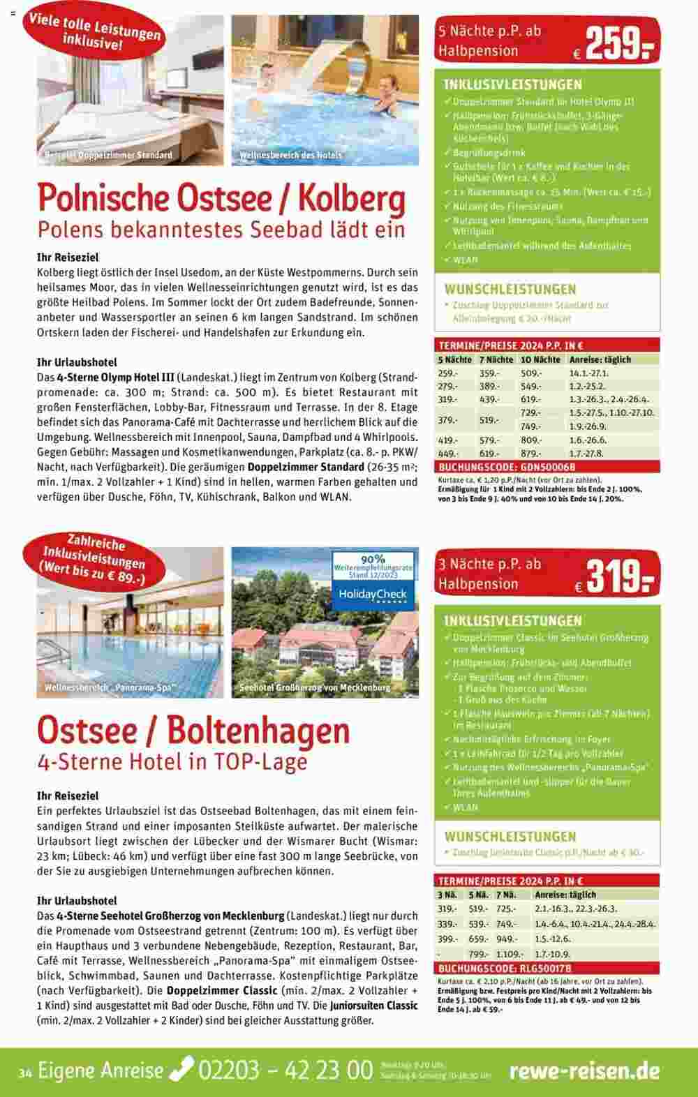 REWE Reisen Prospekt (ab 01.01.2024) zum Blättern - Seite 34