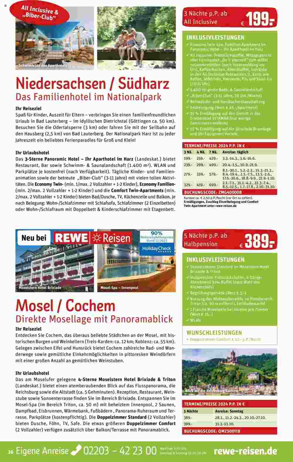 REWE Reisen Prospekt (ab 01.01.2024) zum Blättern - Seite 36