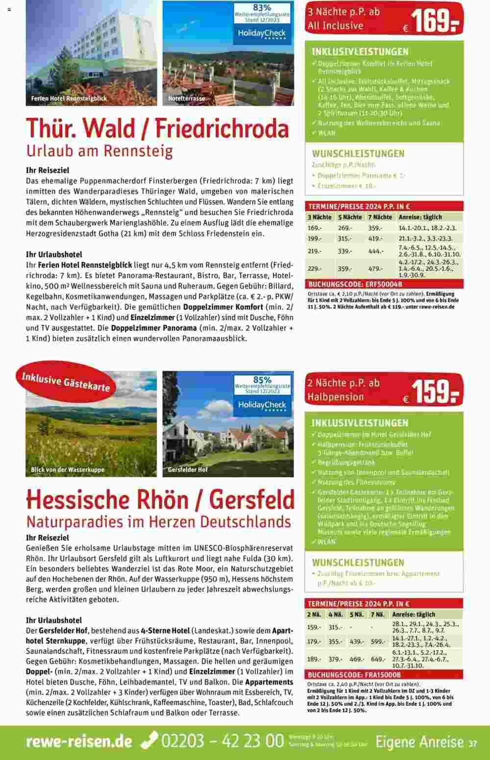 REWE Reisen Prospekt (ab 01.01.2024) zum Blättern - Seite 37