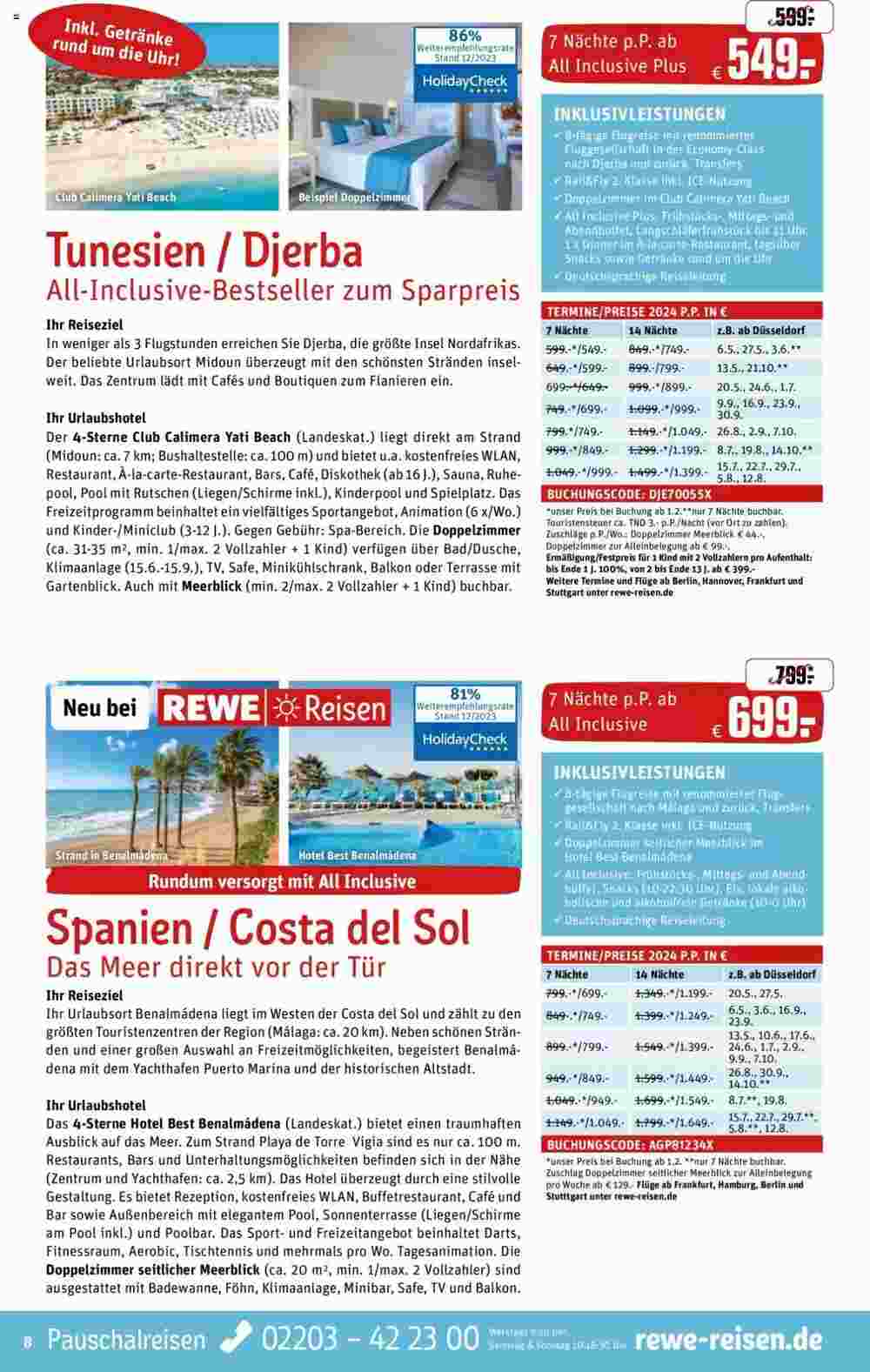 REWE Reisen Prospekt (ab 01.01.2024) zum Blättern - Seite 8