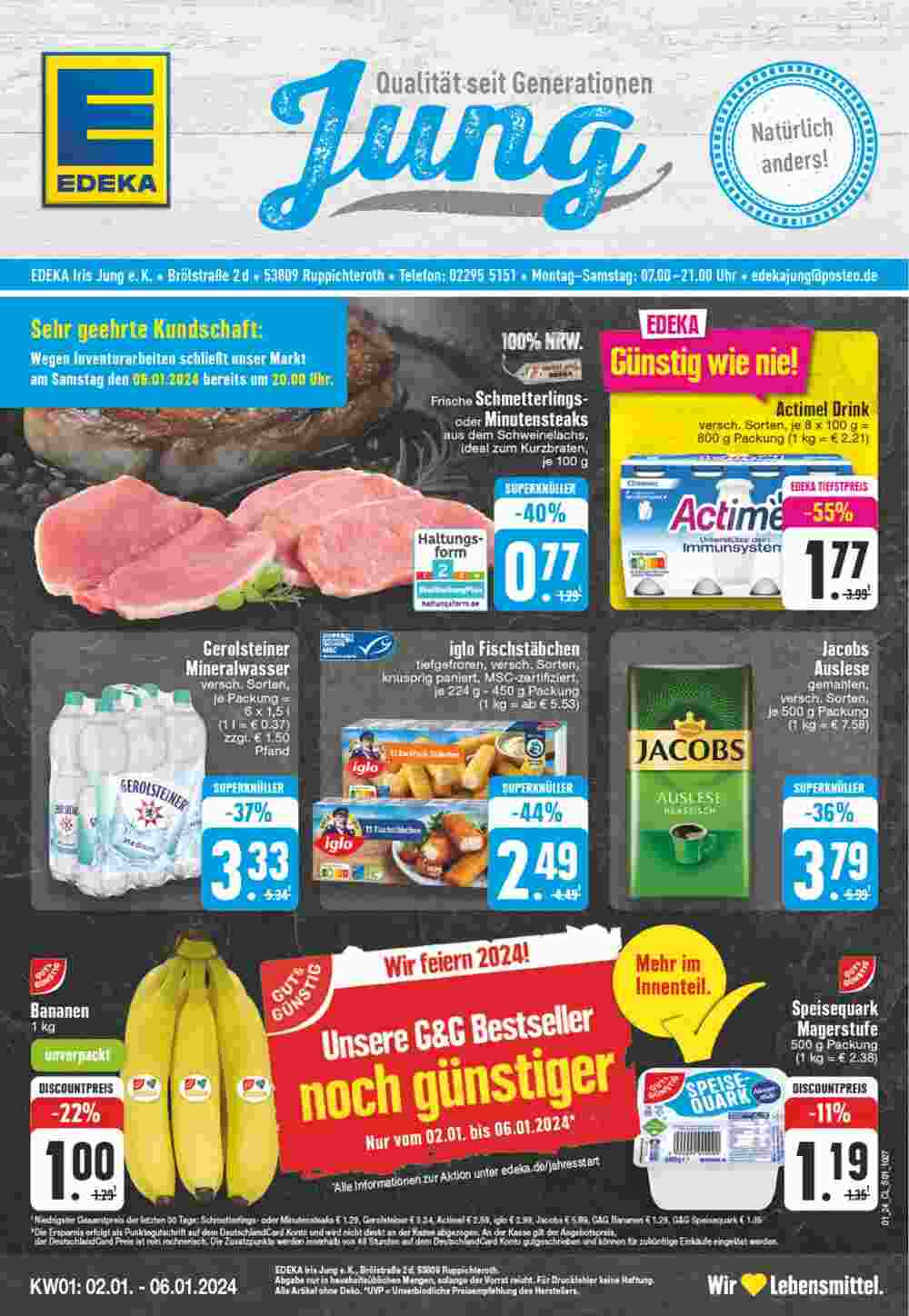 EDEKA Jung Prospekt (ab 01.01.2024) zum Blättern - Seite 1