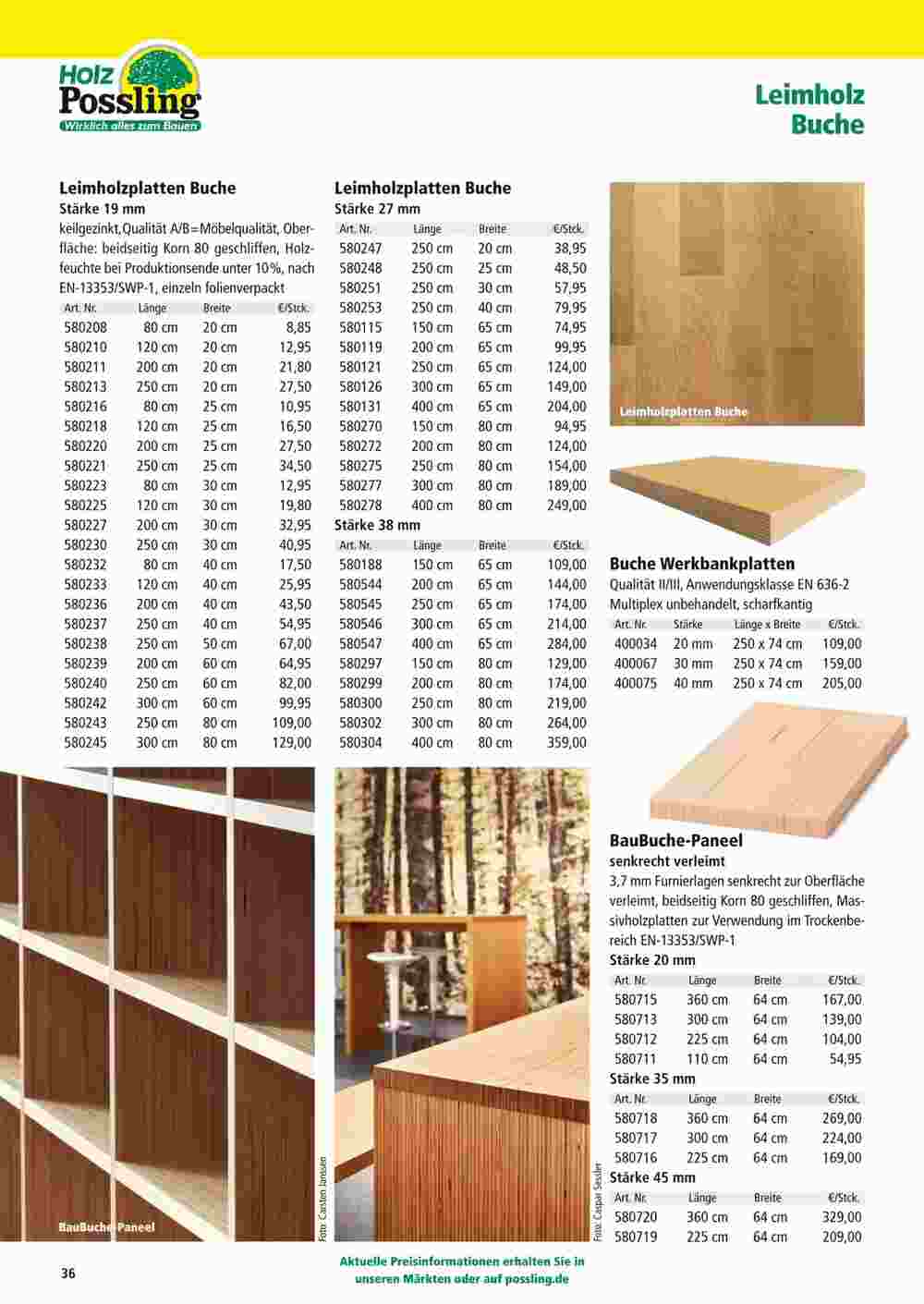 Holz Possling Prospekt (ab 01.01.2024) zum Blättern - Seite 36