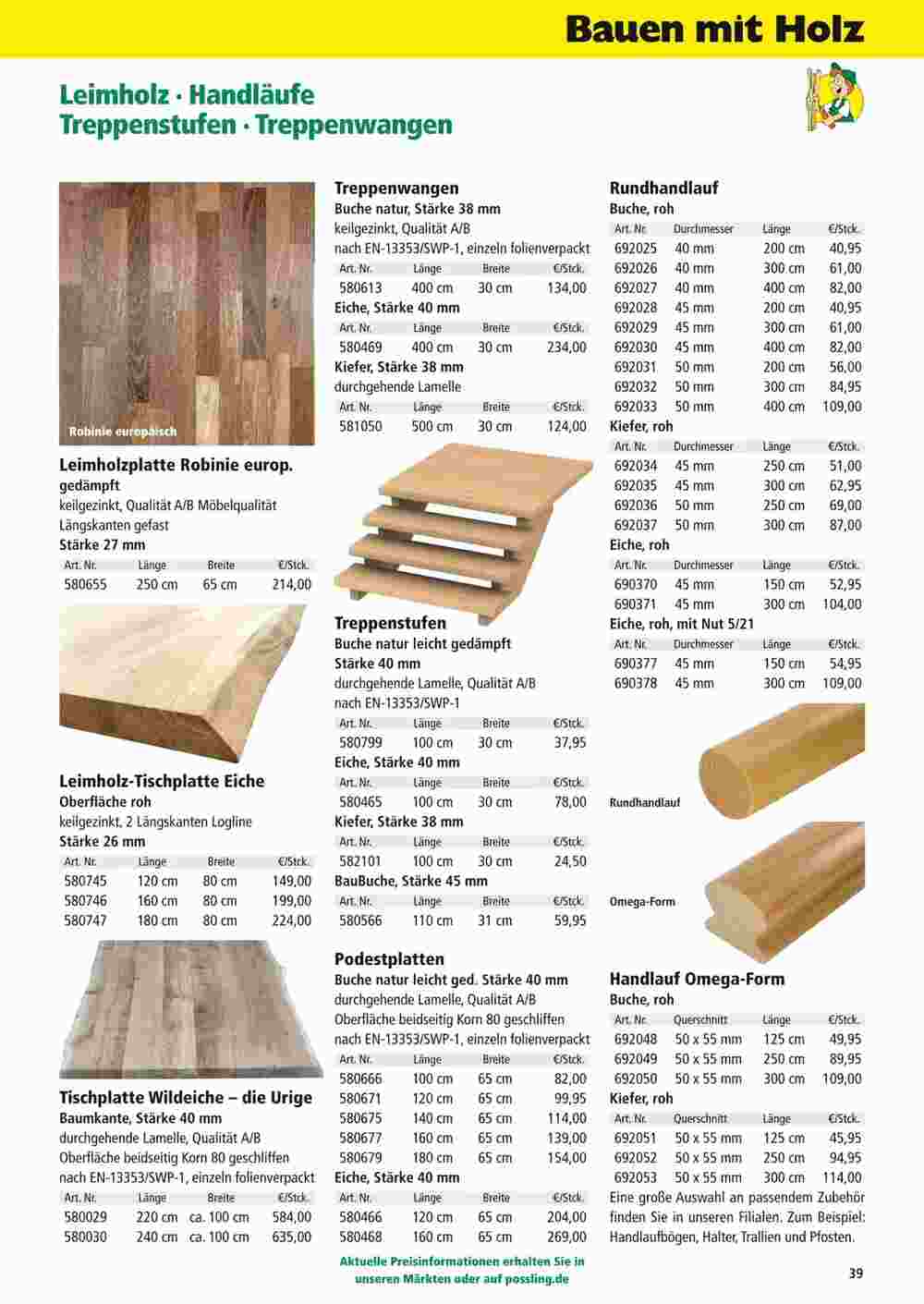 Holz Possling Prospekt (ab 01.01.2024) zum Blättern - Seite 39
